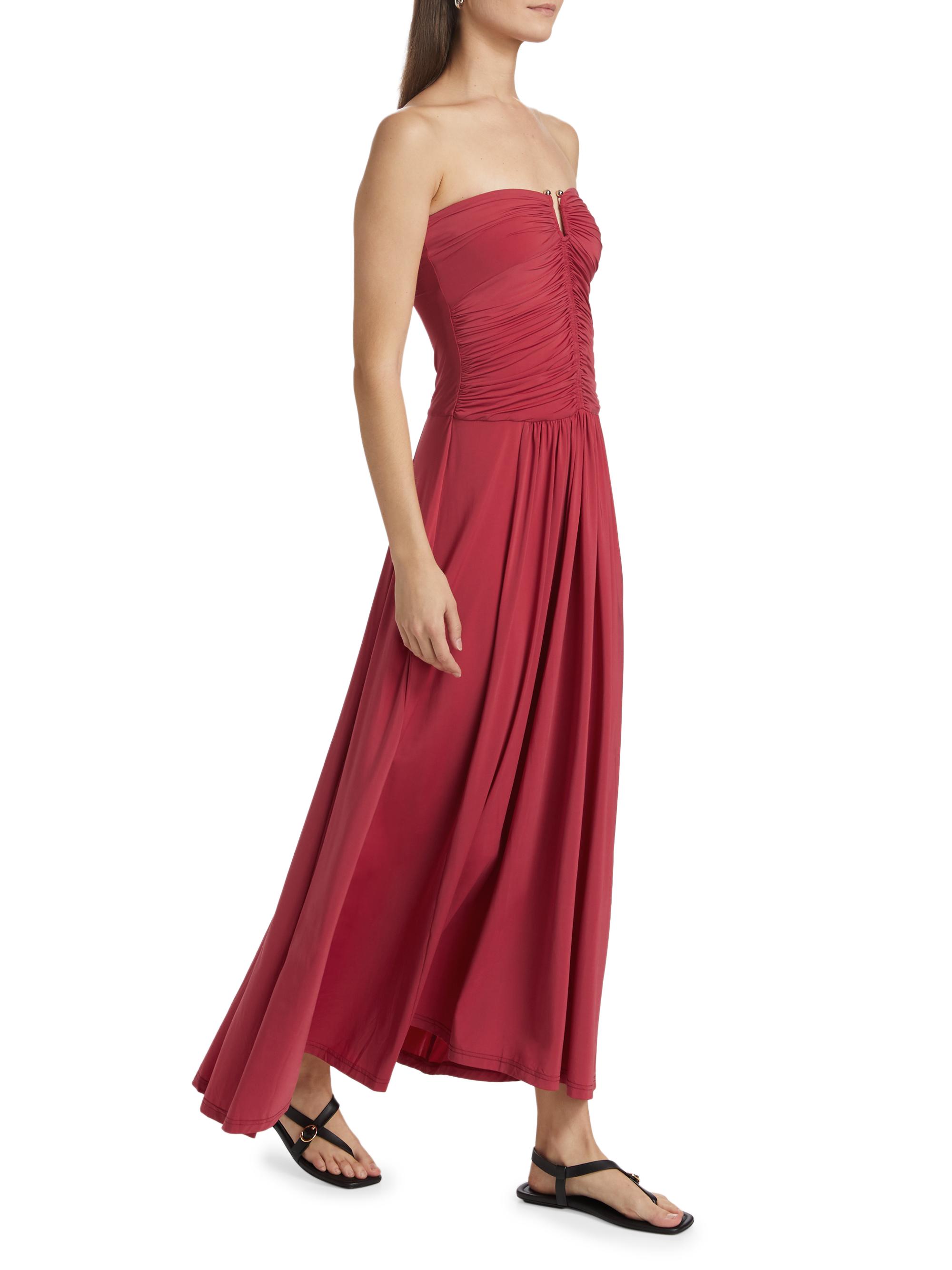 green emerald velvet dress Mariah Embroidered Maxi Dress Rose / L main image 1