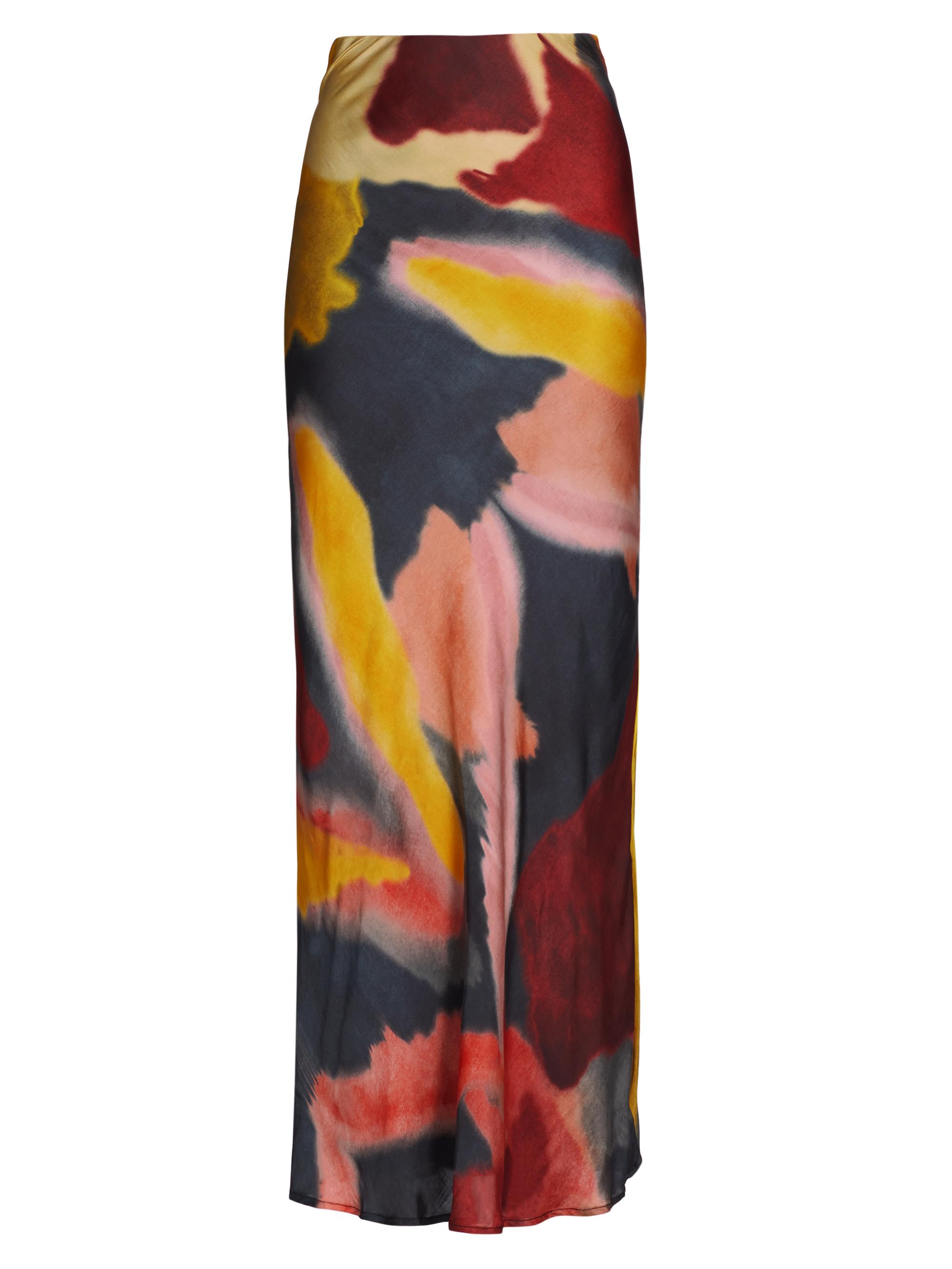 Maria Cher Women's Madero Alice Abstract Maxi Skirt - Red Mustard