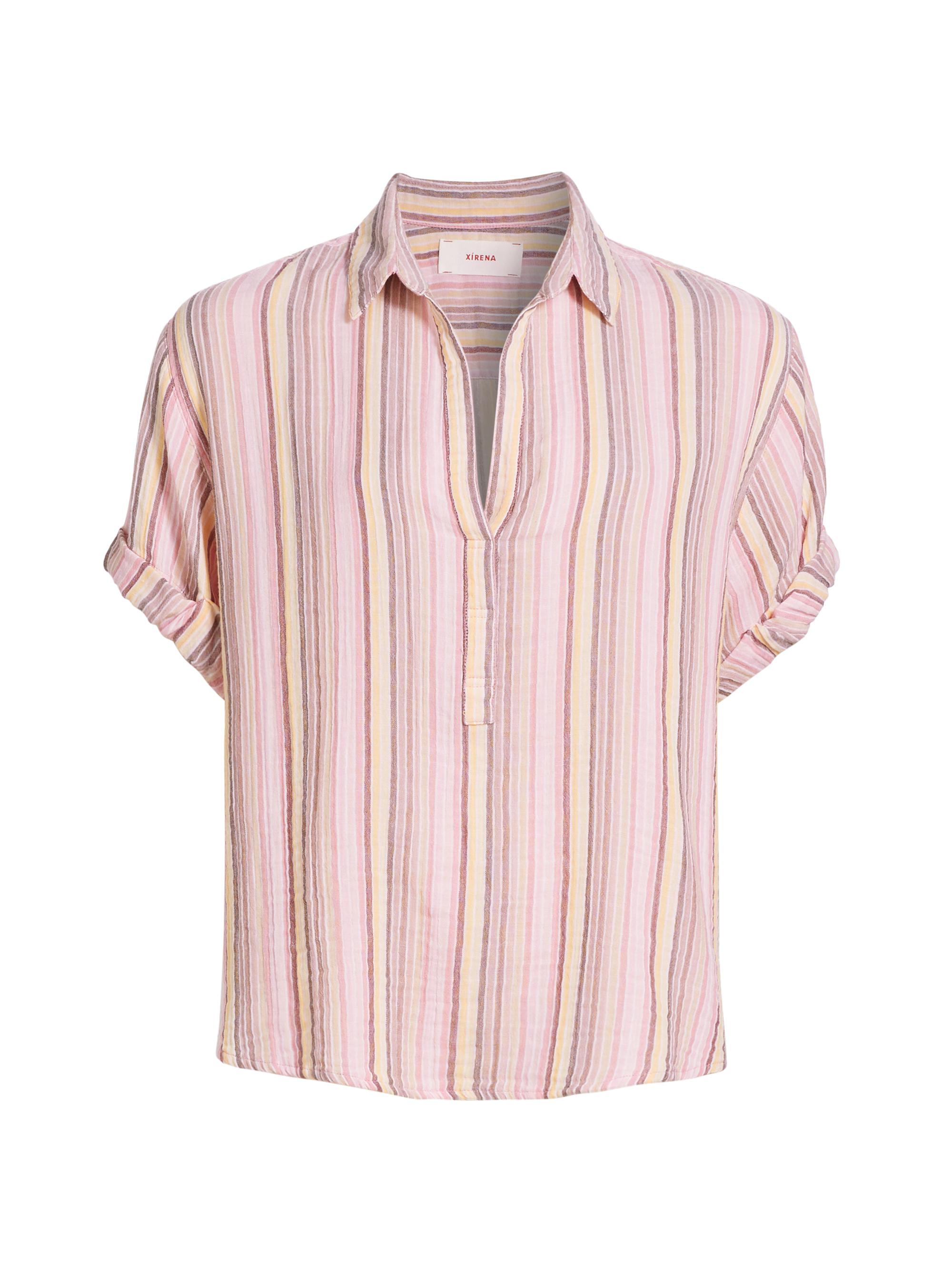 XÍRENA Women's Cruz Striped Cotton Gauze Top - Sunrays