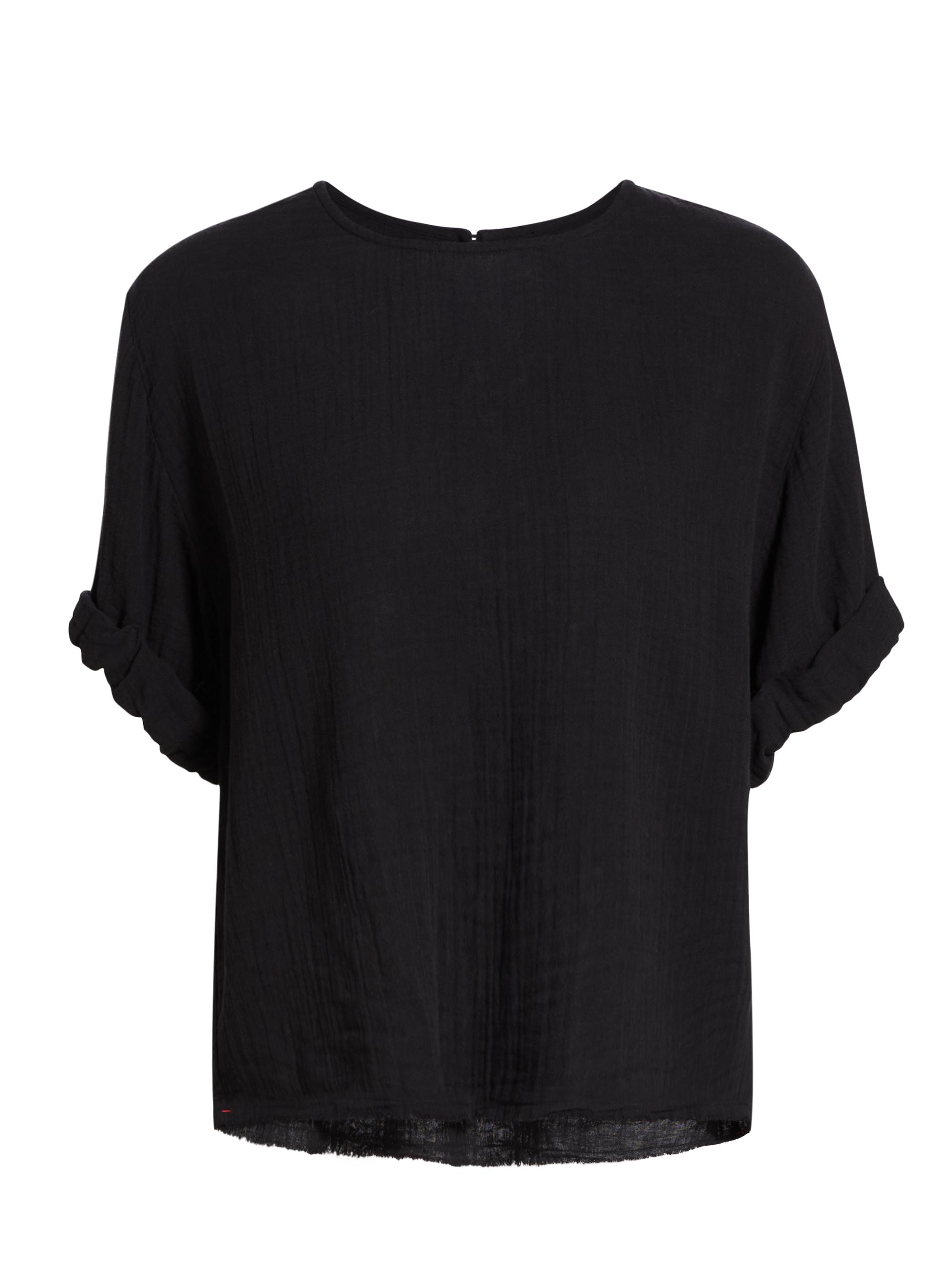 XÍRENA Women's Carson Cotton Gauze Top - Black