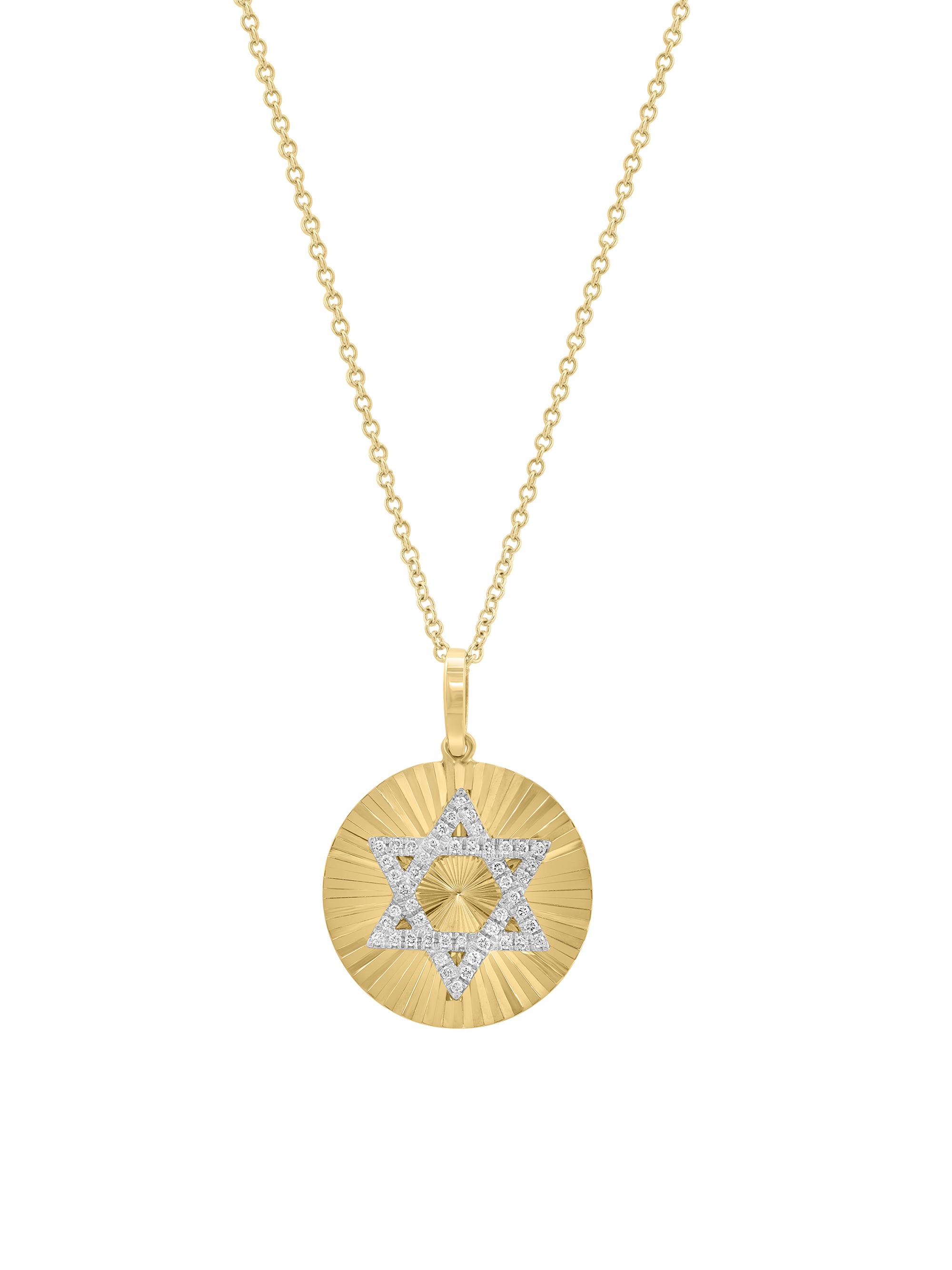 Saks Fifth Avenue Collection Women's 14K Yellow Gold & 0.11 TCW Diamond Star Of David Pendant Necklace - Yellow Gold