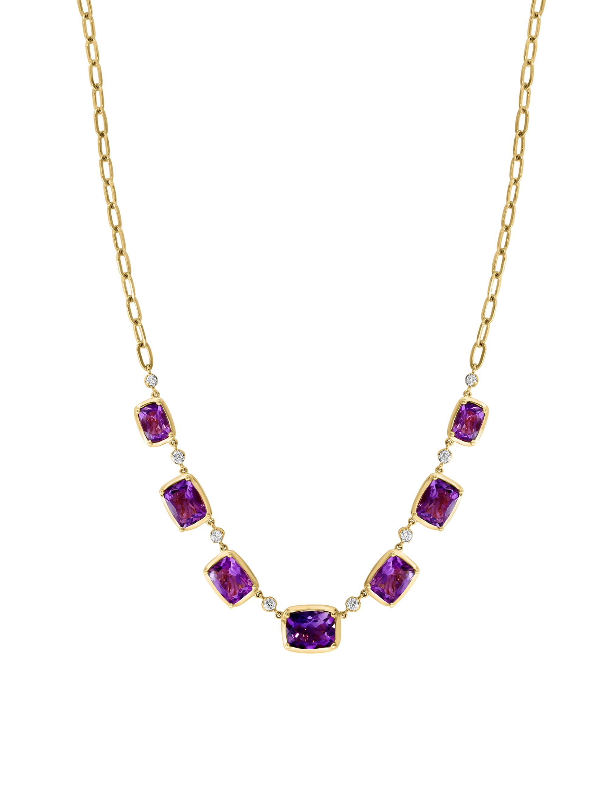 Saks Fifth Avenue Collection Women's 14K Yellow Gold, Amethyst & 0.31 TCW Diamond Necklace - Yellow Gold
