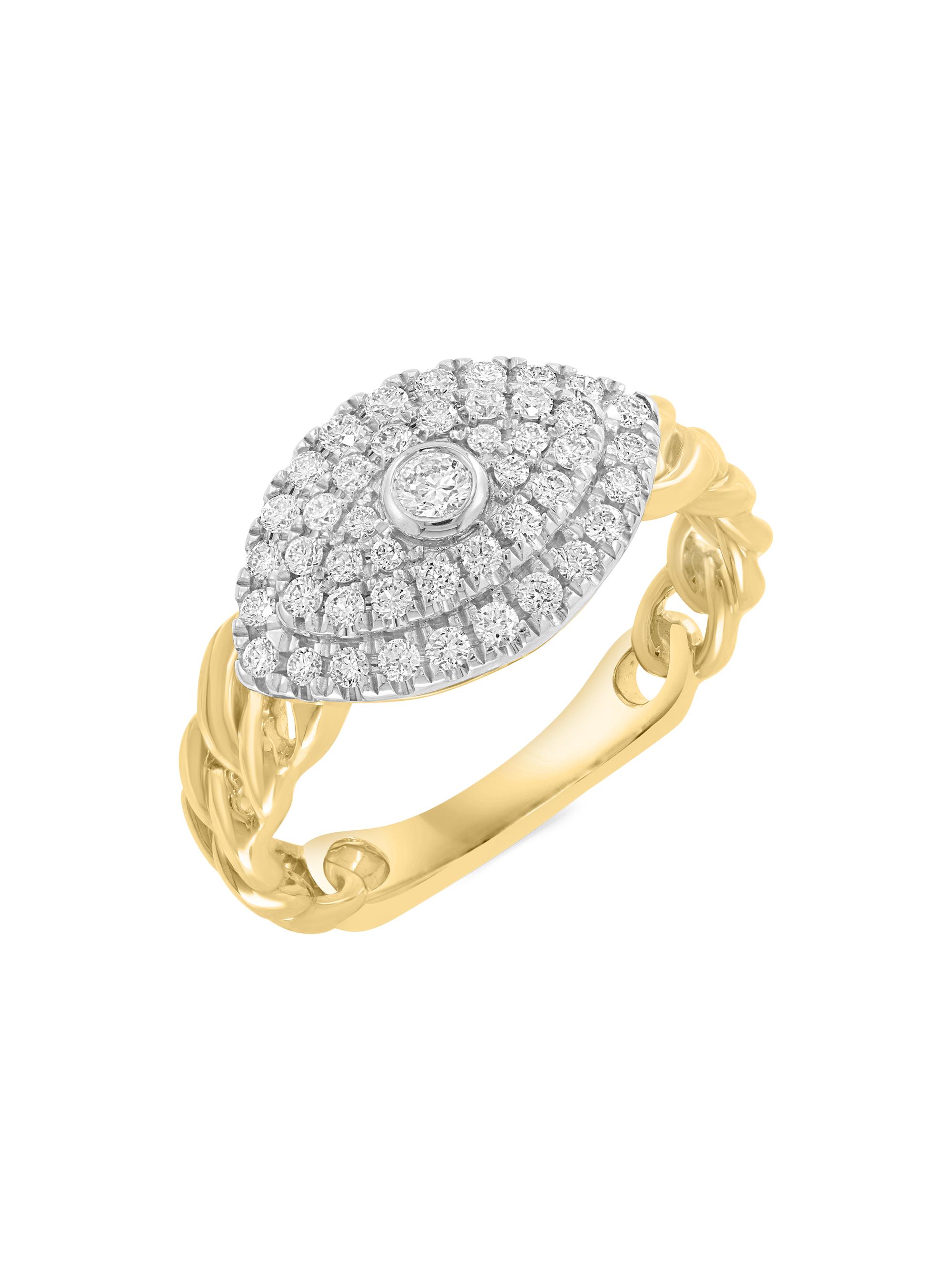 Saks Fifth Avenue Collection Women's 14K Yellow Gold & 0.53 TCW Diamond Chain-Link Ring - Yellow Gold