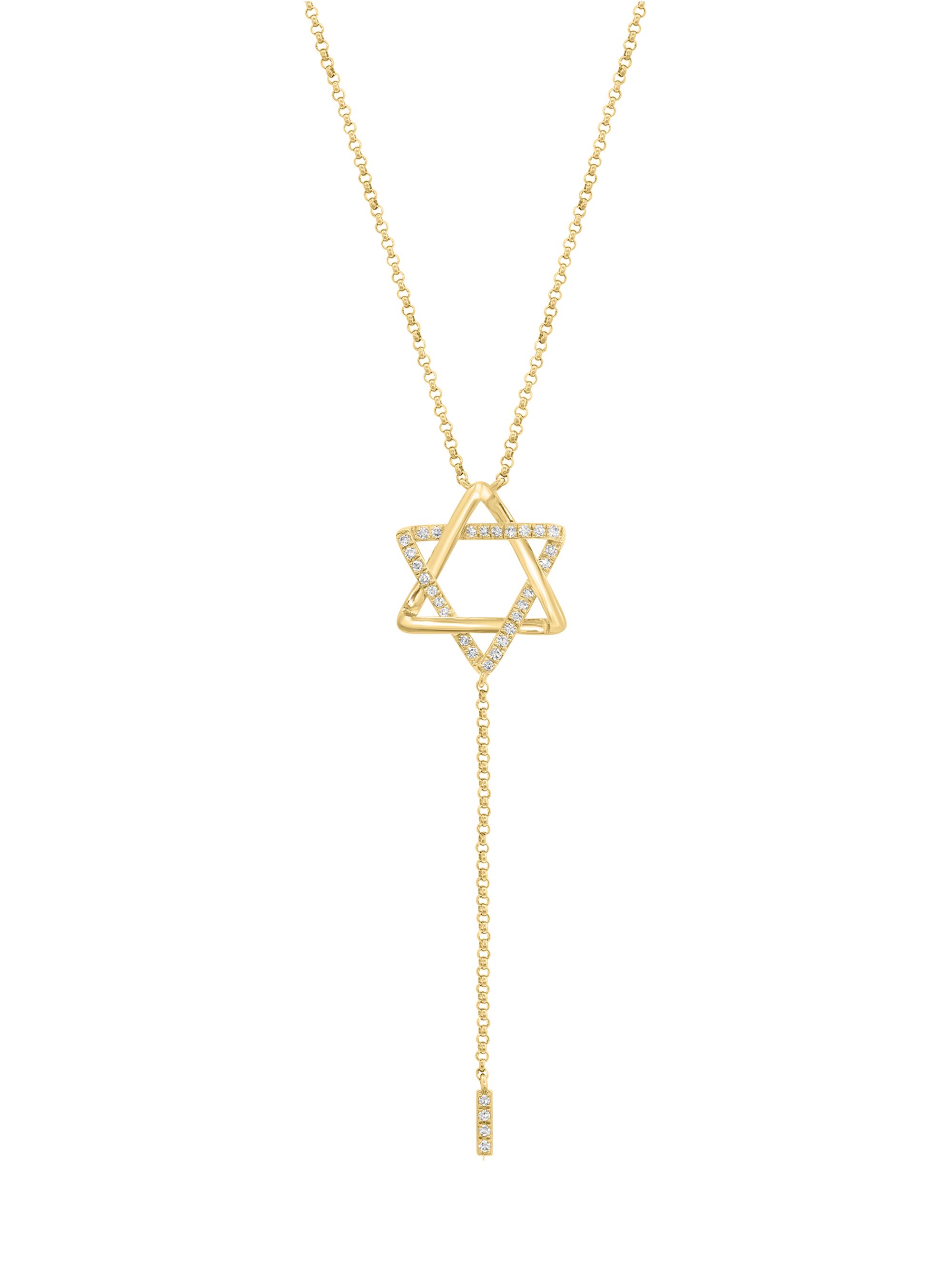 Saks Fifth Avenue Collection Women's Star Of David 14K Yellow Gold & 0.11 TCW Diamond Lariat Necklace - Yellow Gold