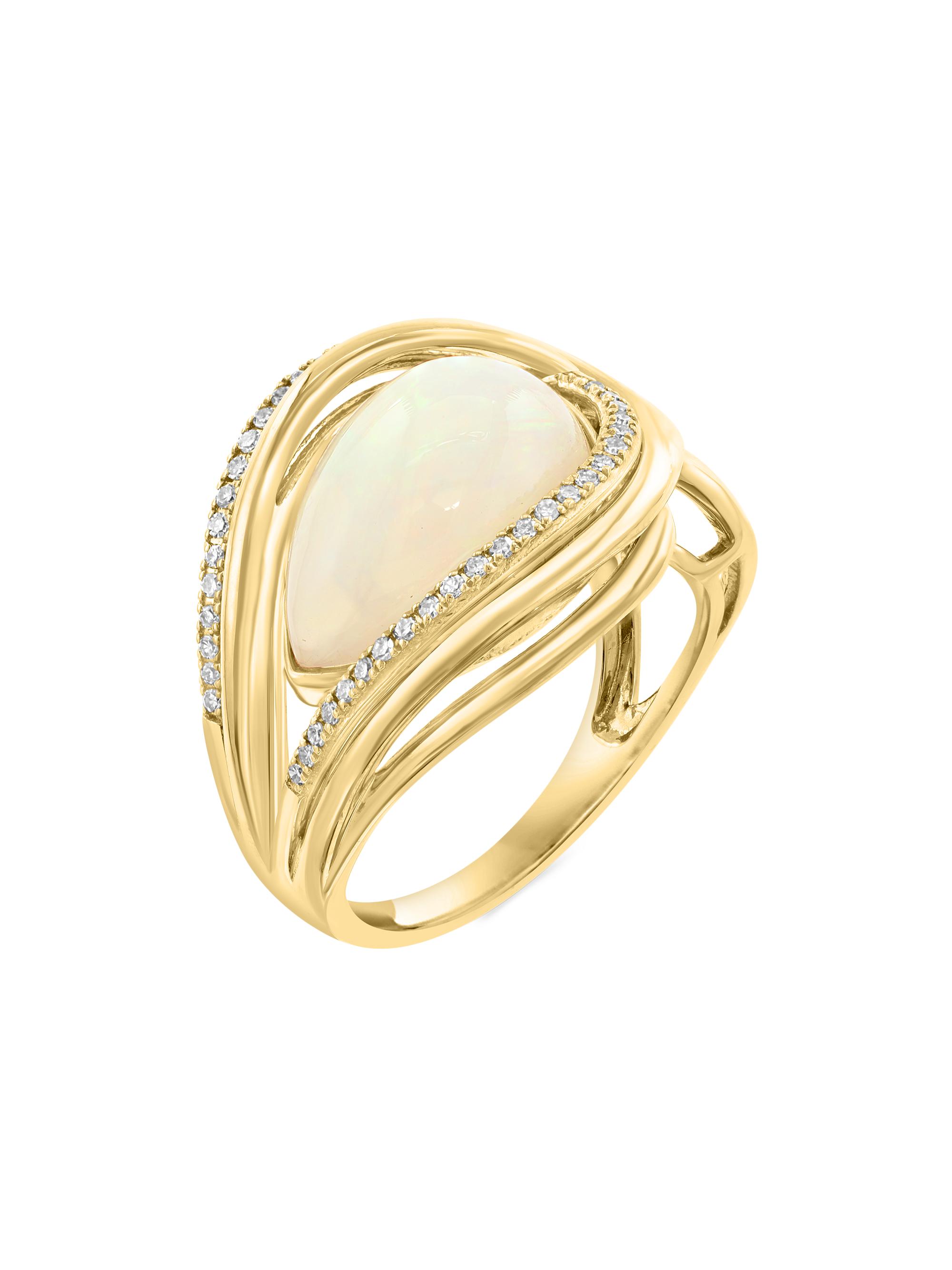 Saks Fifth Avenue Collection Women's 14K Yellow Gold, Ethiopian Opal & 0.16 TCW Diamond Ring - Yellow Gold