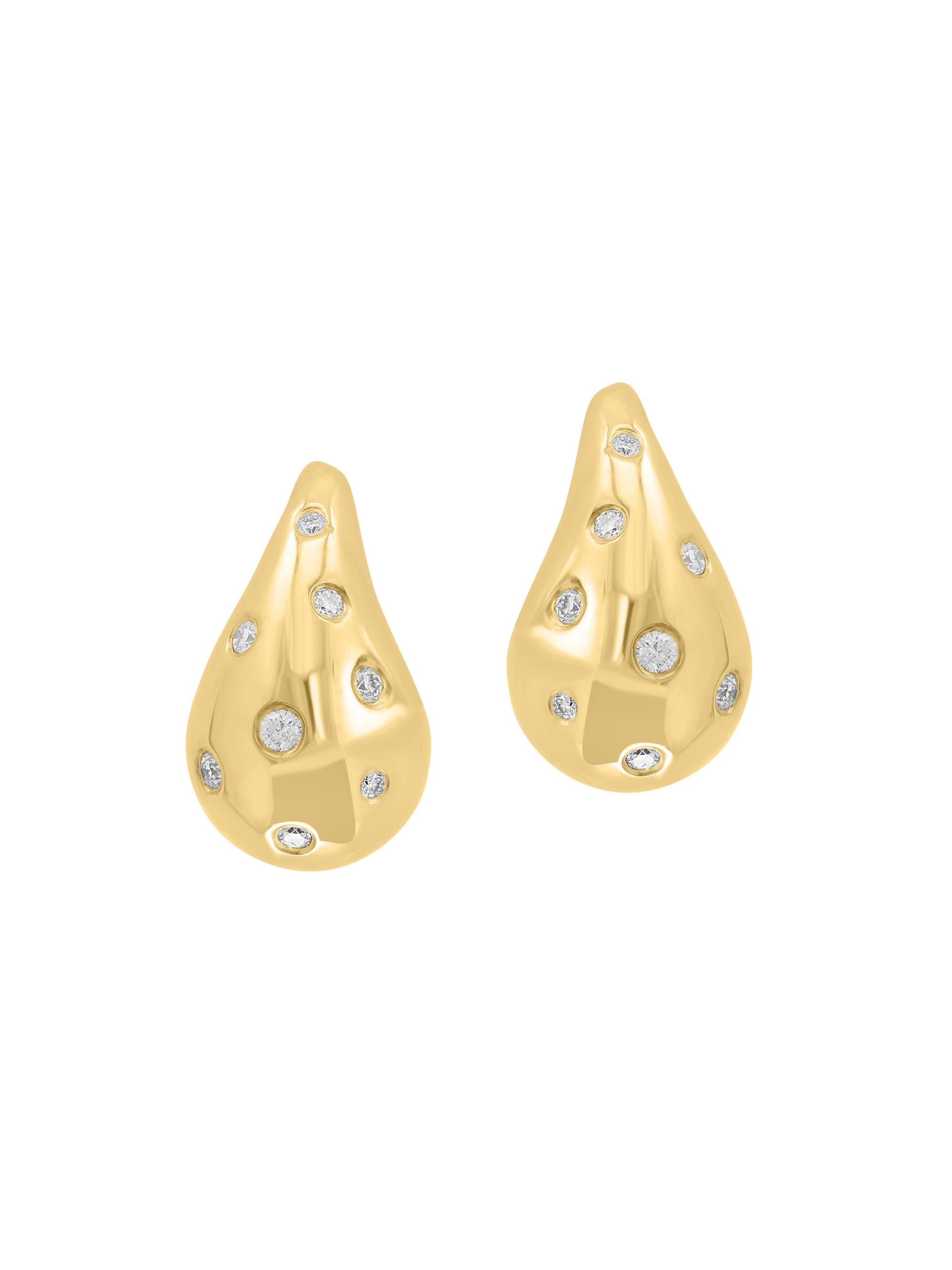Saks Fifth Avenue Collection Women's 14K Yellow Gold & 0.27 TCW Diamond Teardrop Earrings - Yellow Gold