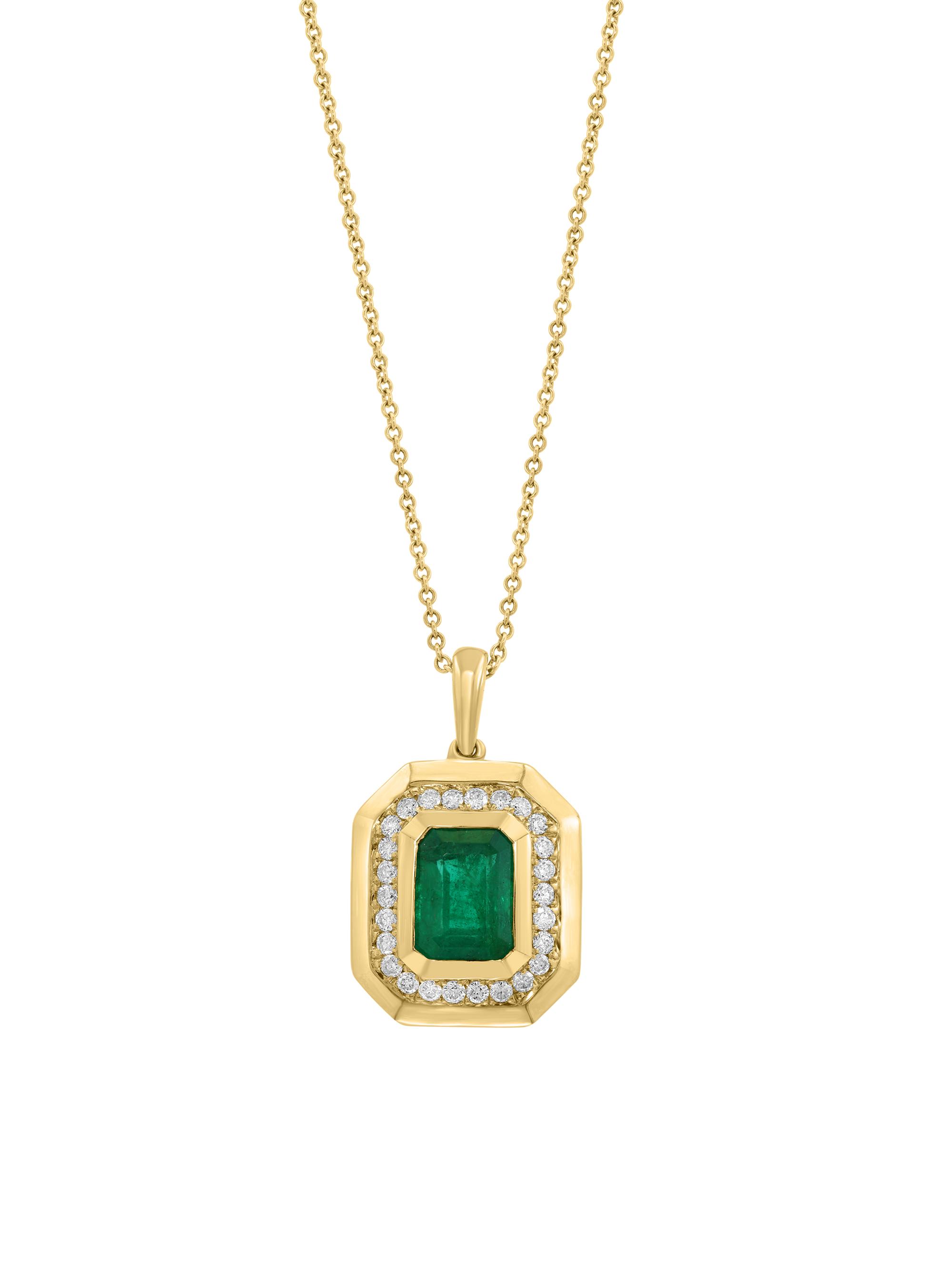 Saks Fifth Avenue Collection Women's 14K Yellow Gold, Emerald & 0.25 TCW Diamond Pendant Necklace - Yellow Gold