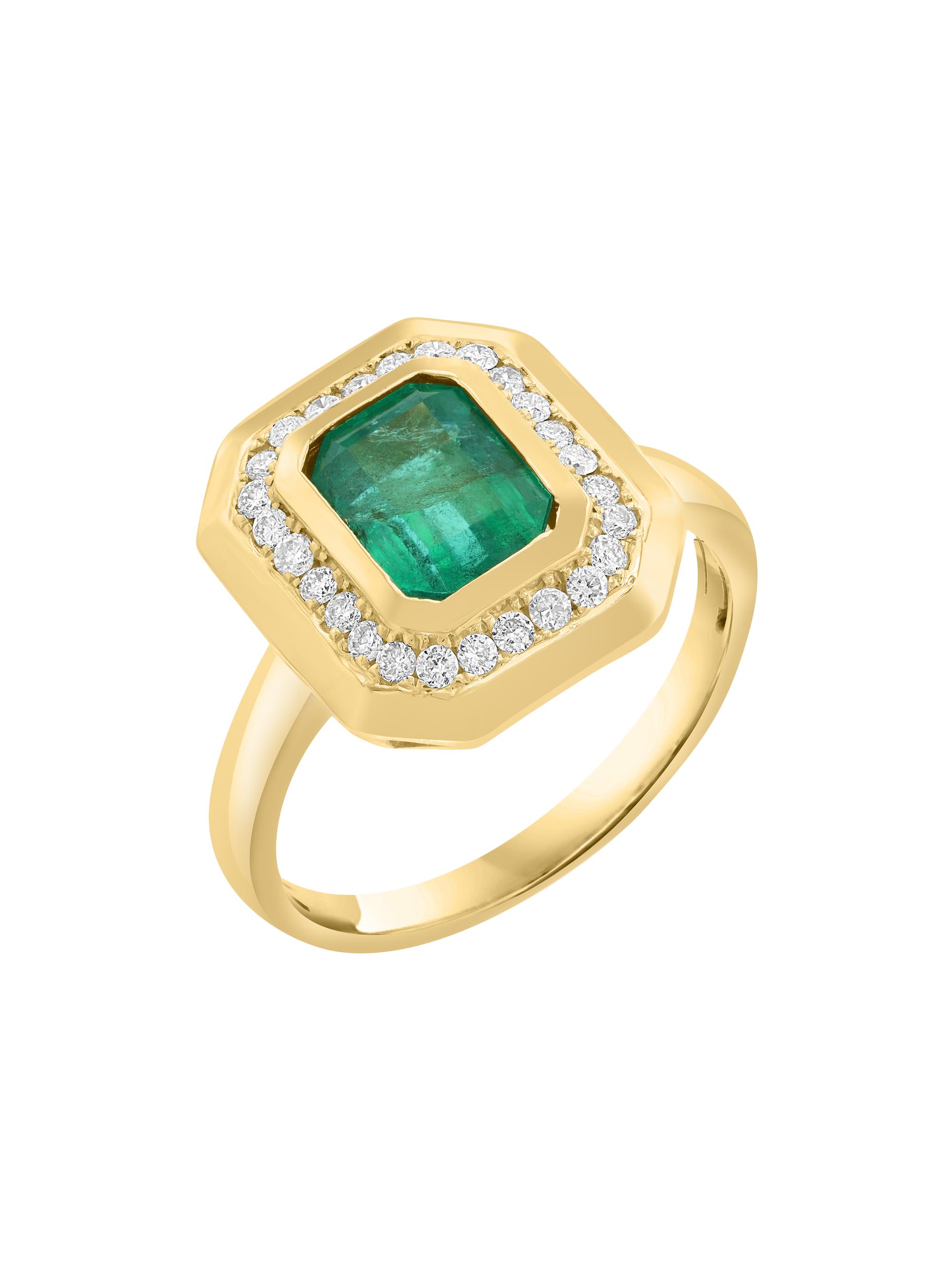 Saks Fifth Avenue Collection Women's 14K Yellow Gold, Emerald & 0.25 TCW Diamond Ring - Yellow Gold