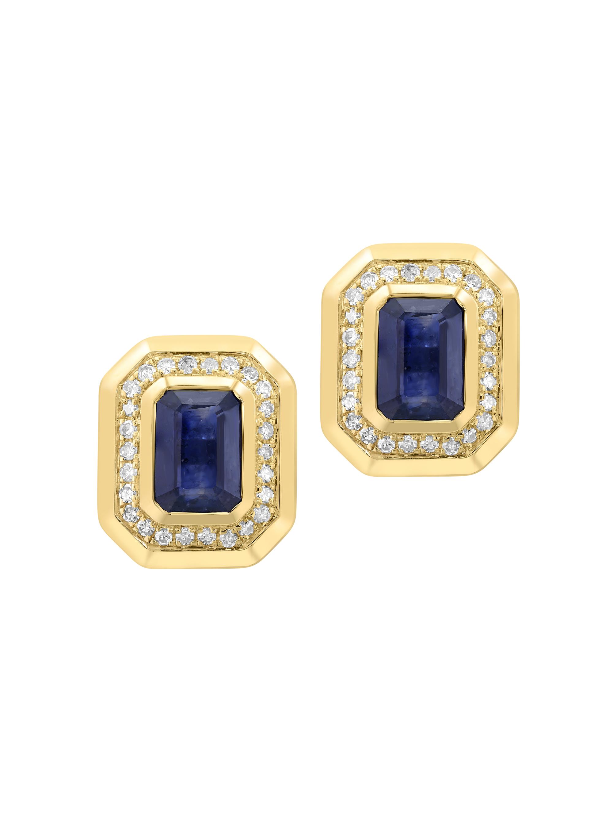 Saks Fifth Avenue Collection Women's 14K Yellow Gold, Sapphire & 0.25 TCW Diamond Earrings - Yellow Gold