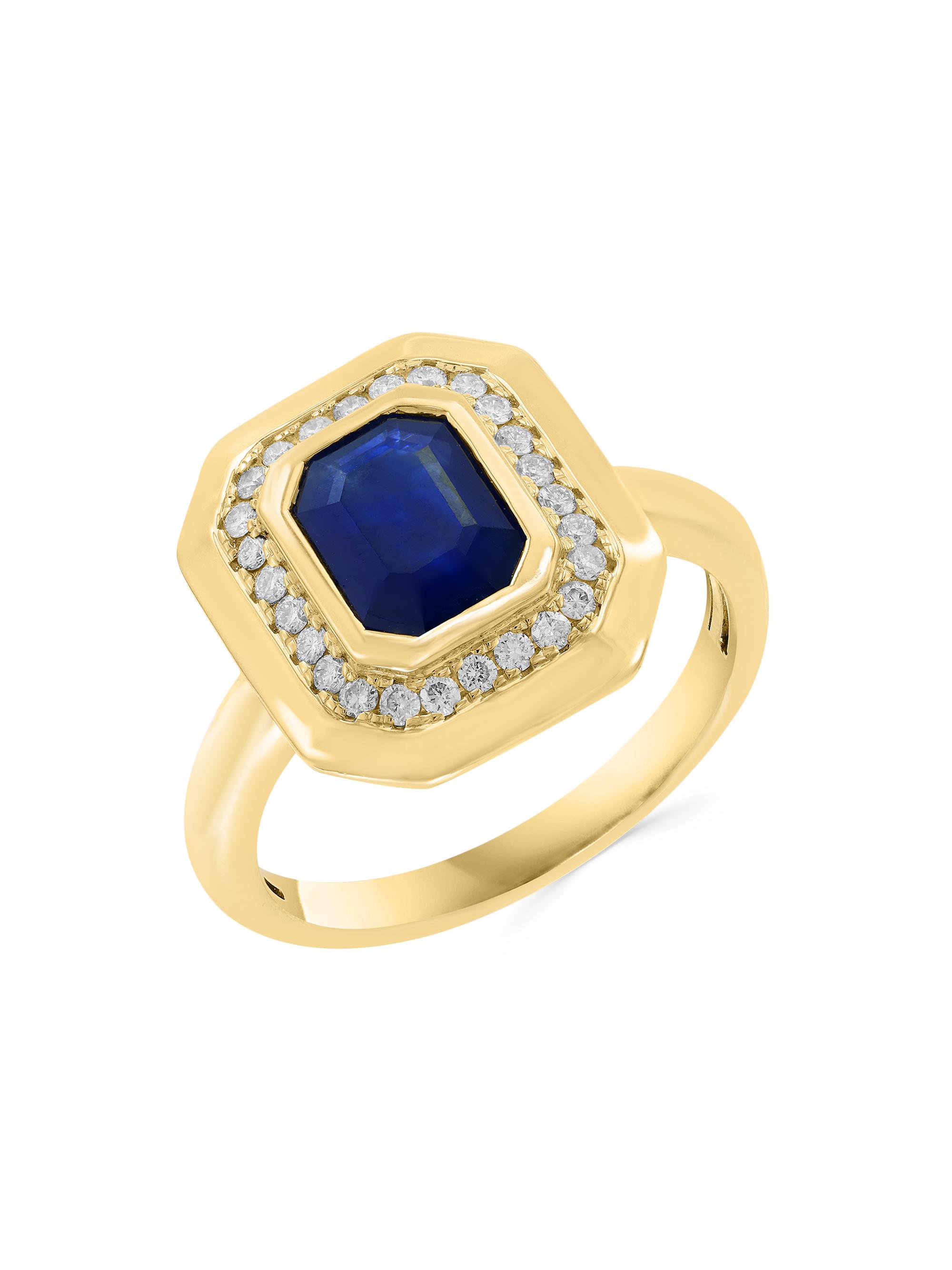 Saks Fifth Avenue Collection Women's 14K Yellow Gold, Blue Sapphire & 0.25 TCW Diamond Ring - Yellow Gold