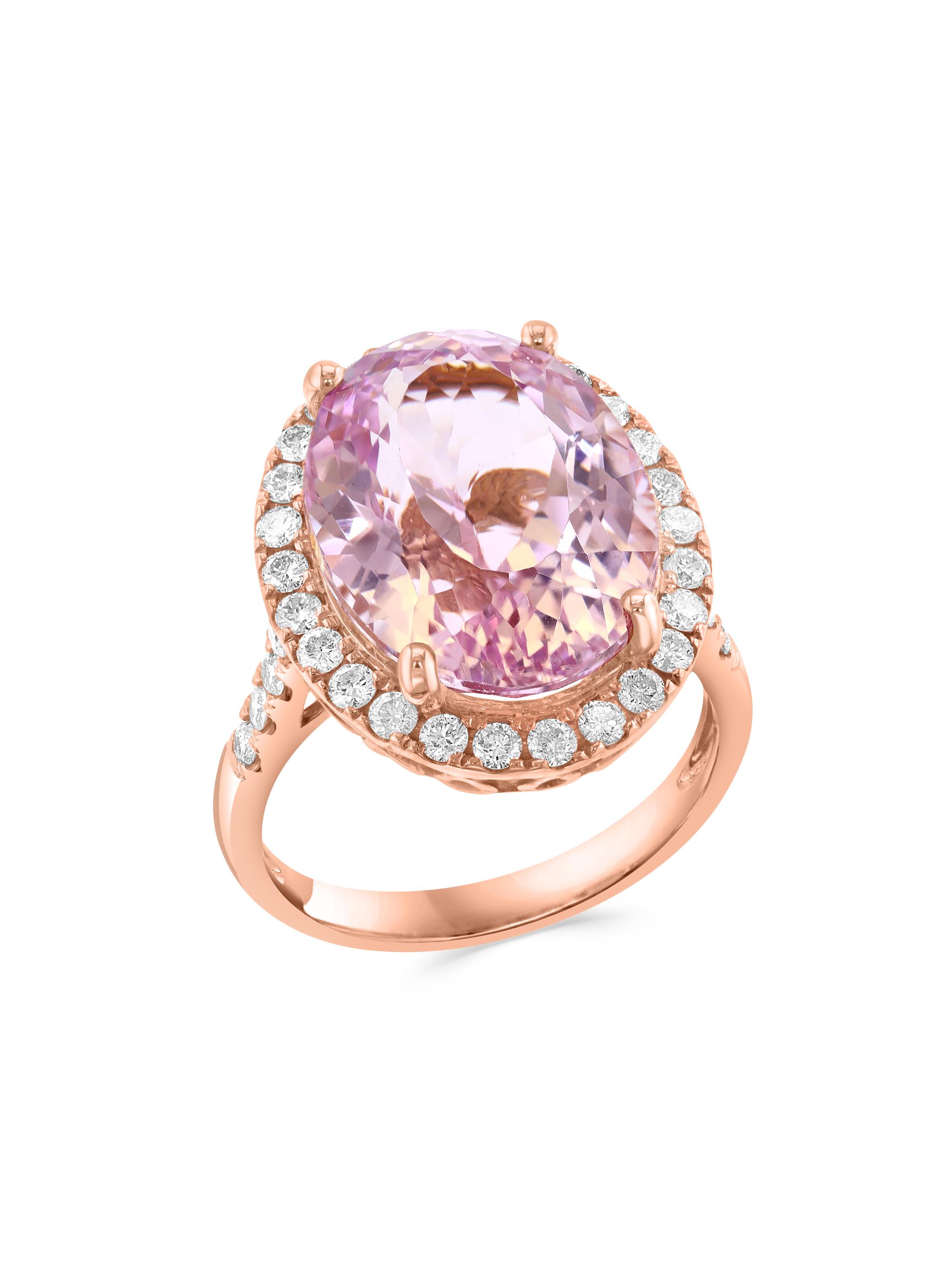 Saks Fifth Avenue Collection Women's 14K Rose Gold, Kunzite & 0.6 TCW Diamond Ring - Rose Gold