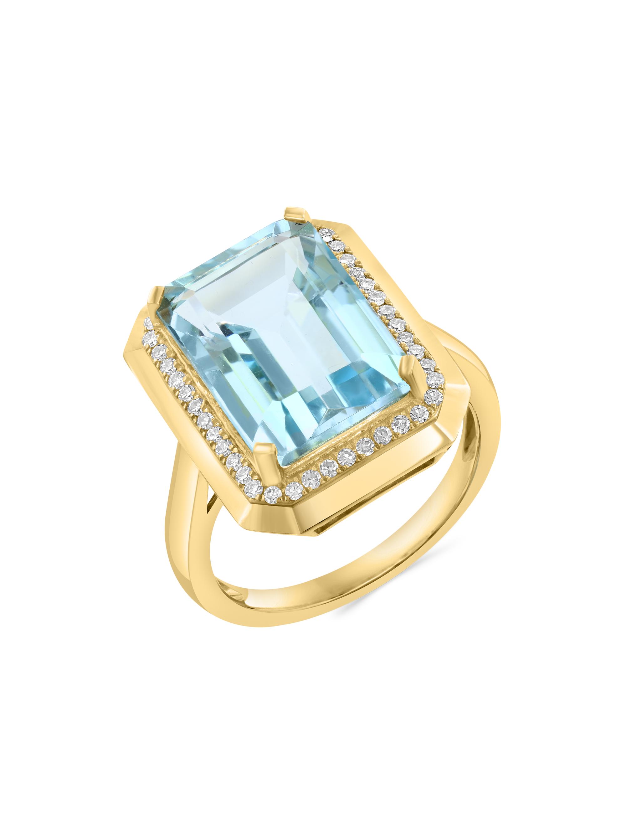 Saks Fifth Avenue Collection Women's 14K Yellow Gold, Sky Blue Topaz & 0.17 TCW Diamond Ring - Yellow Gold