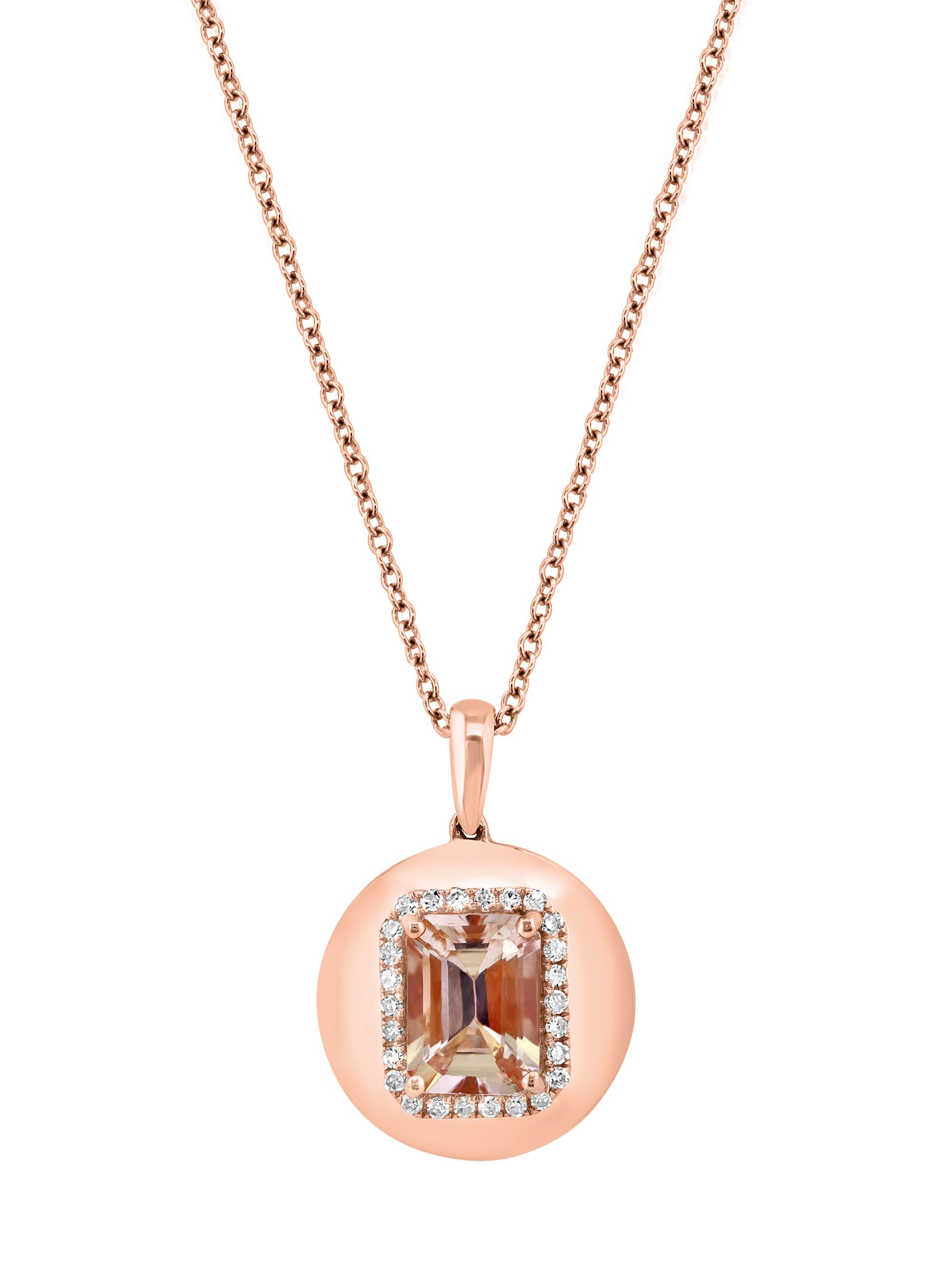 Saks Fifth Avenue Collection Women's 14K Rose Gold, Morganite & 0.13 TCW Diamond Pendant Necklace - Rose Gold