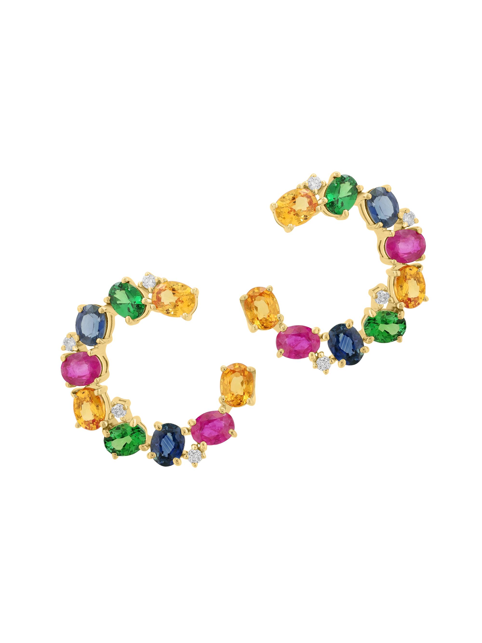 Saks Fifth Avenue Collection Women's 14K Yellow Gold, Multi-Stone & 0.10 TCW Diamond Earrings - Yellow Gold