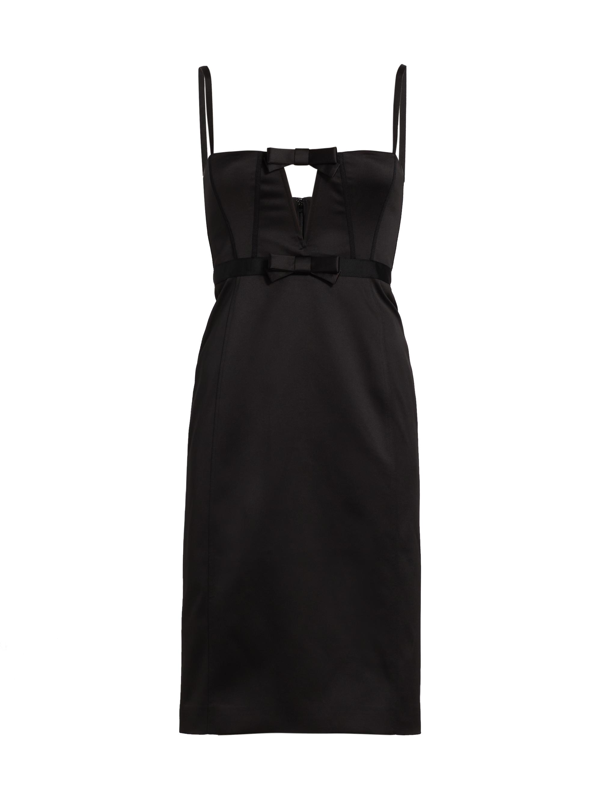 Aknvas Women's Carmen Knee-Length Satin Dress - Noir