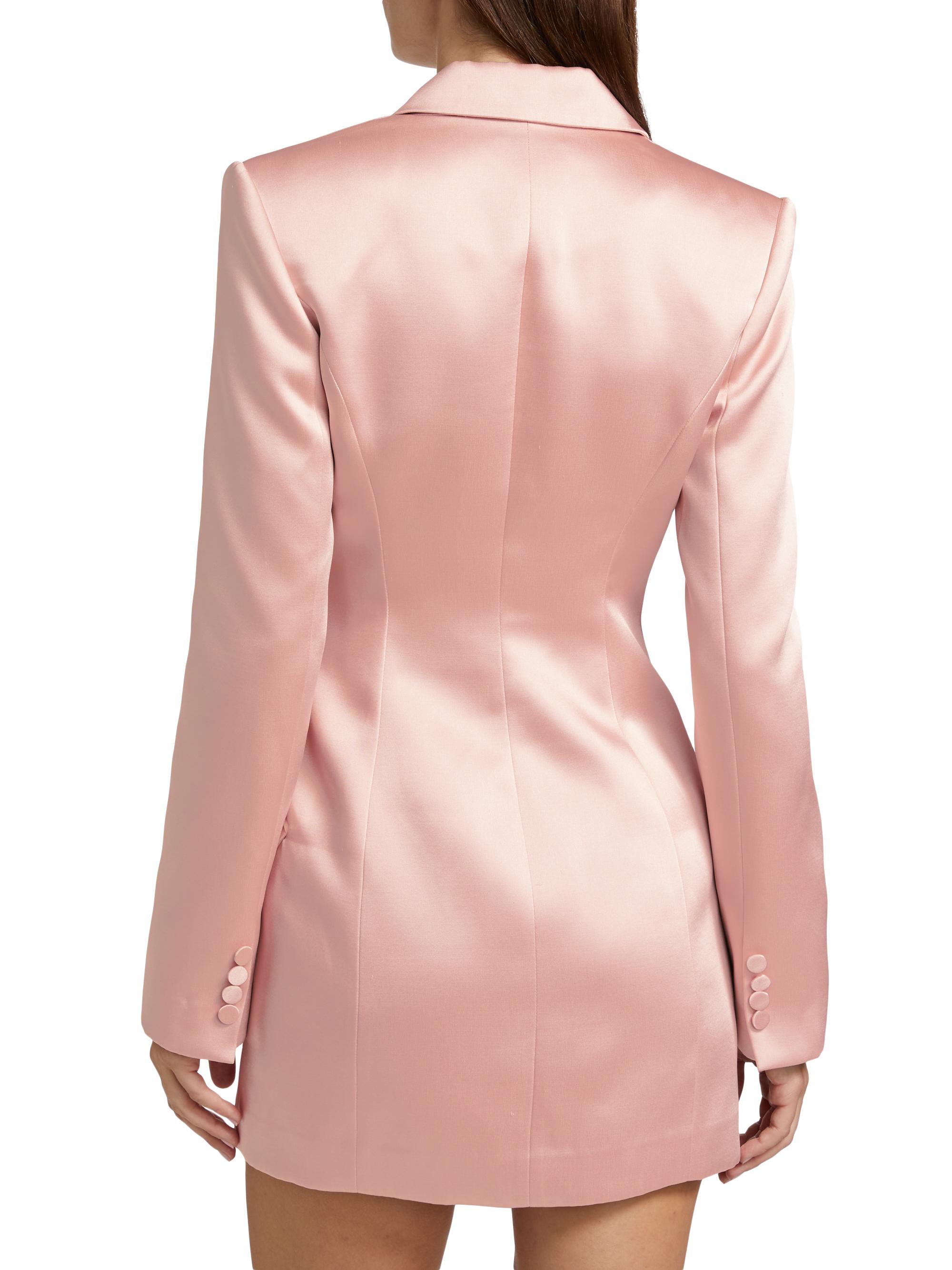 Aknvas Zoe Satin Double-Breasted Blazer Dress | Saks Fifth Avenue