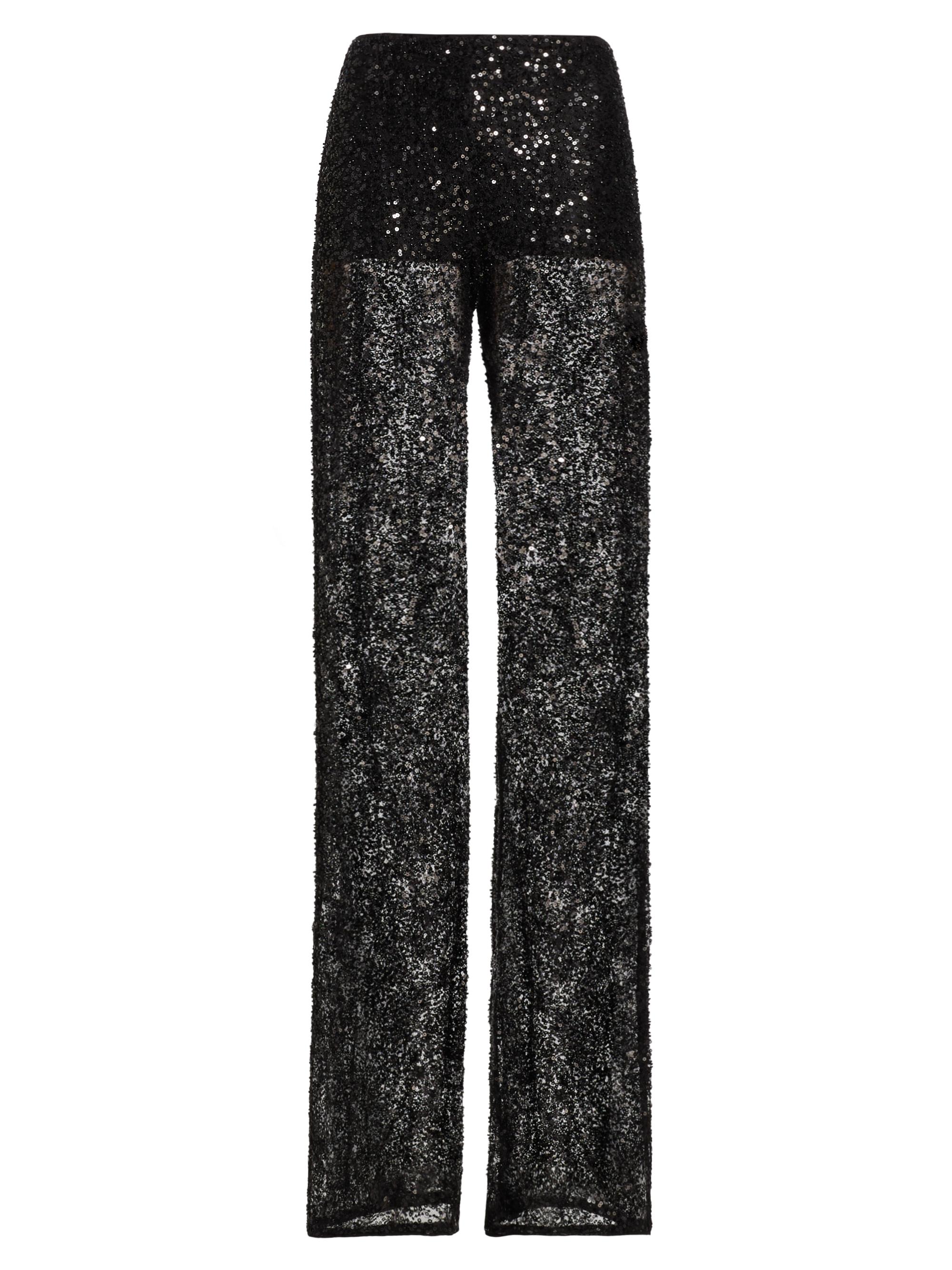 Aknvas Women's Lennon Sheer Embroidered Pants - Noir
