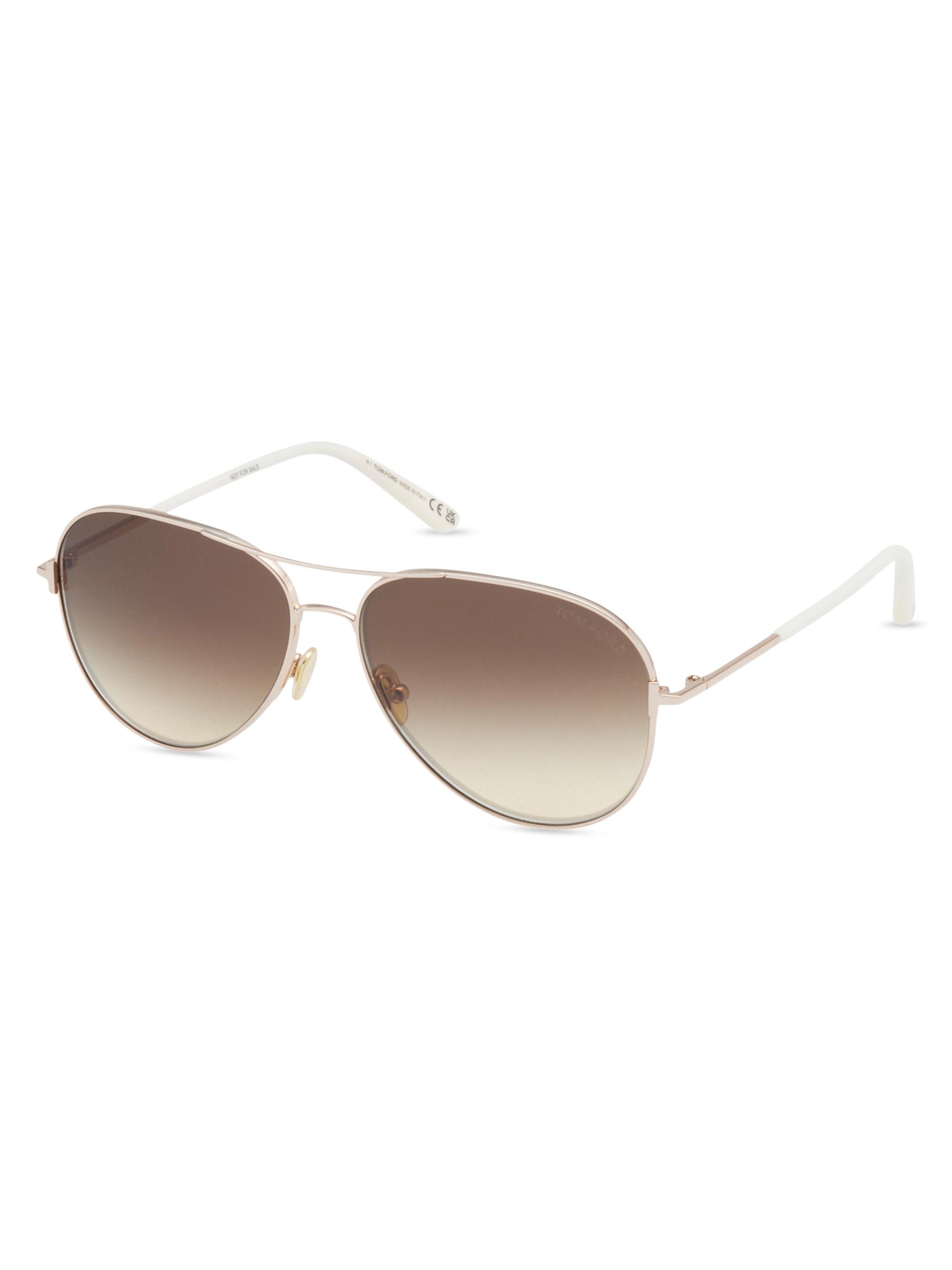 TOM FORD Women's Clark 59MM Pilot Sunglasses - Rose Gold Grey