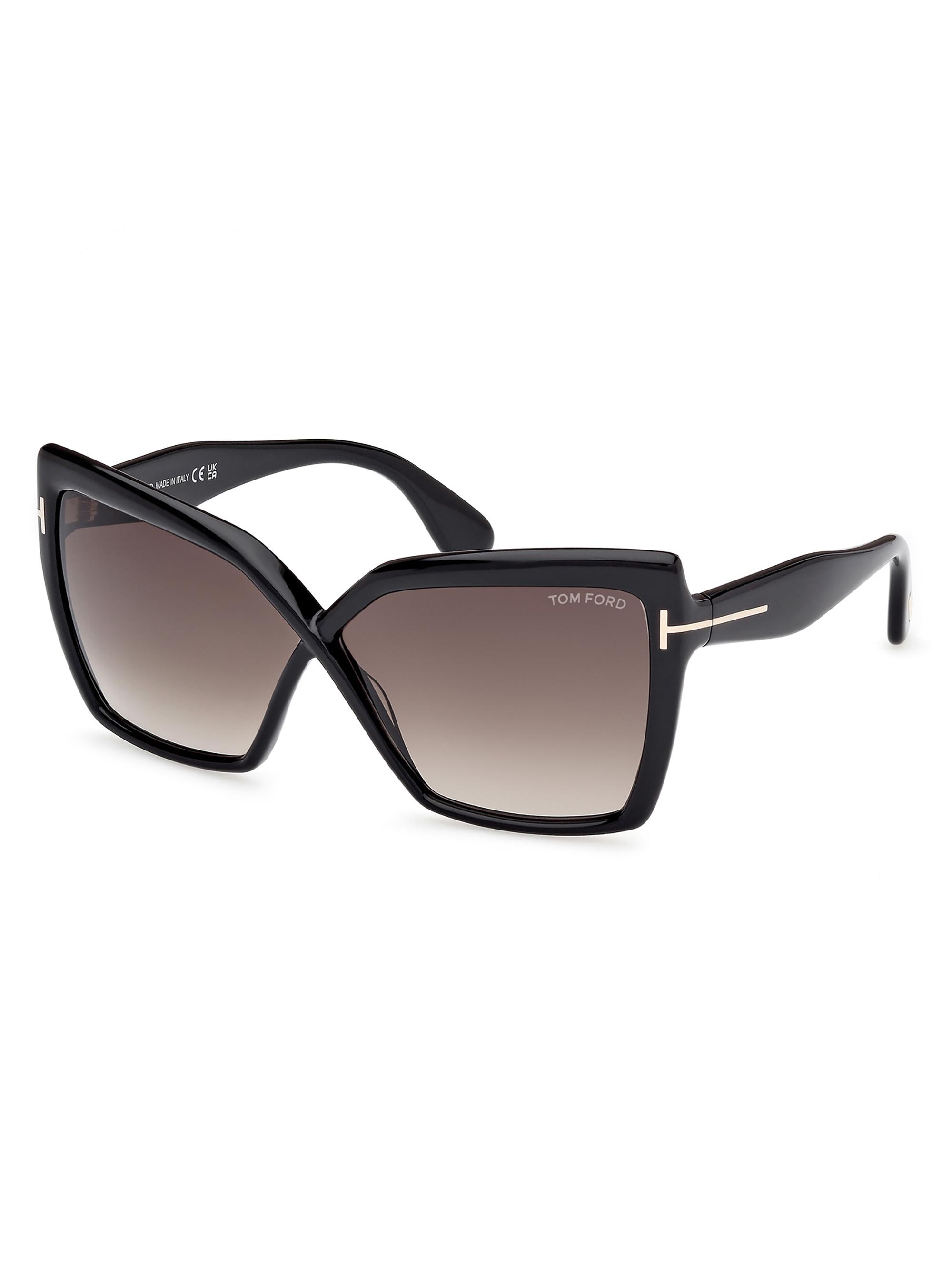 TOM FORD Women's Fiore 63MM Butterfly Sunglasses - Tortoise Dark Havana