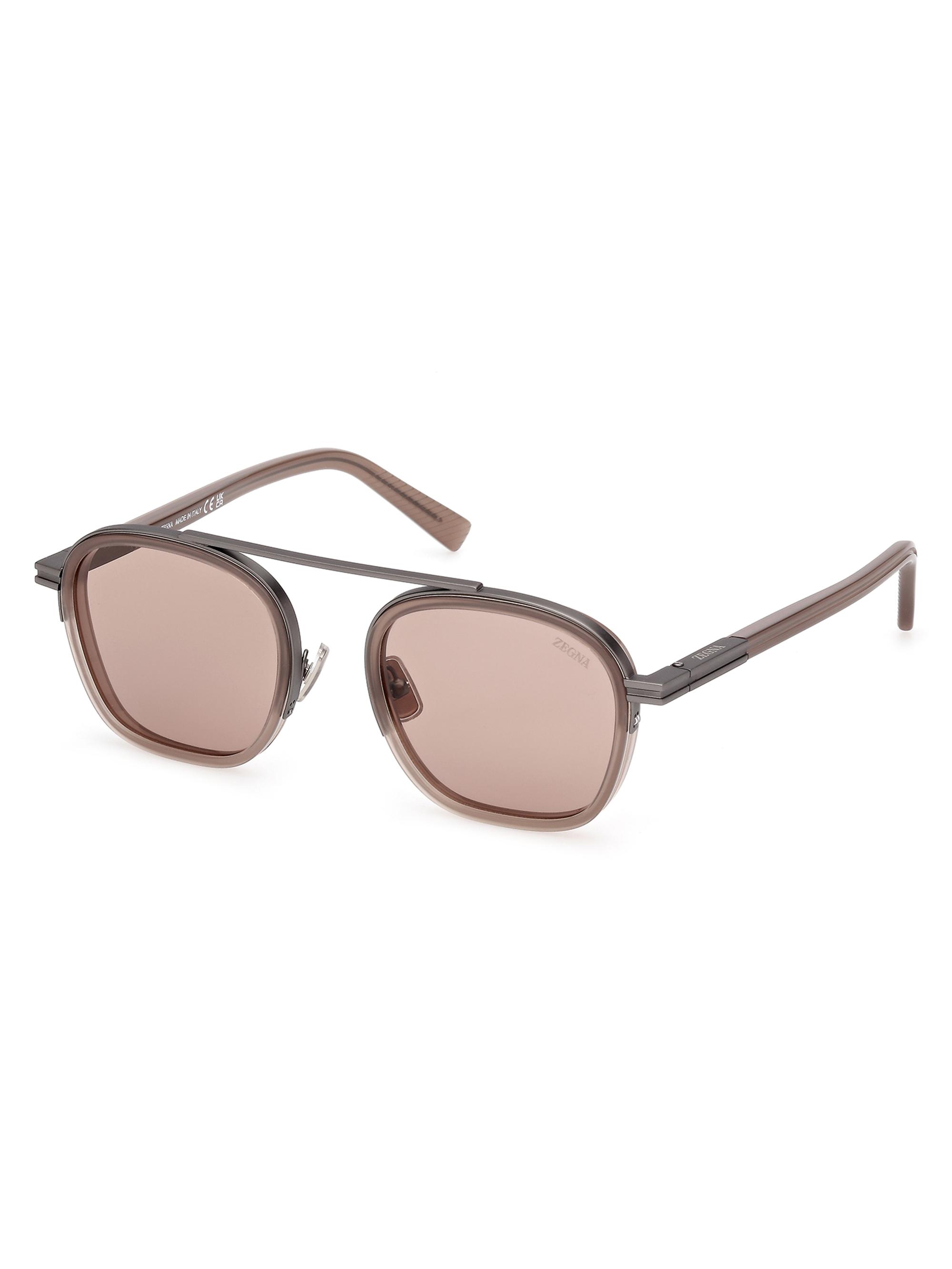 ZEGNA Men's 51MM Geometric Sunglasses - Light Brown