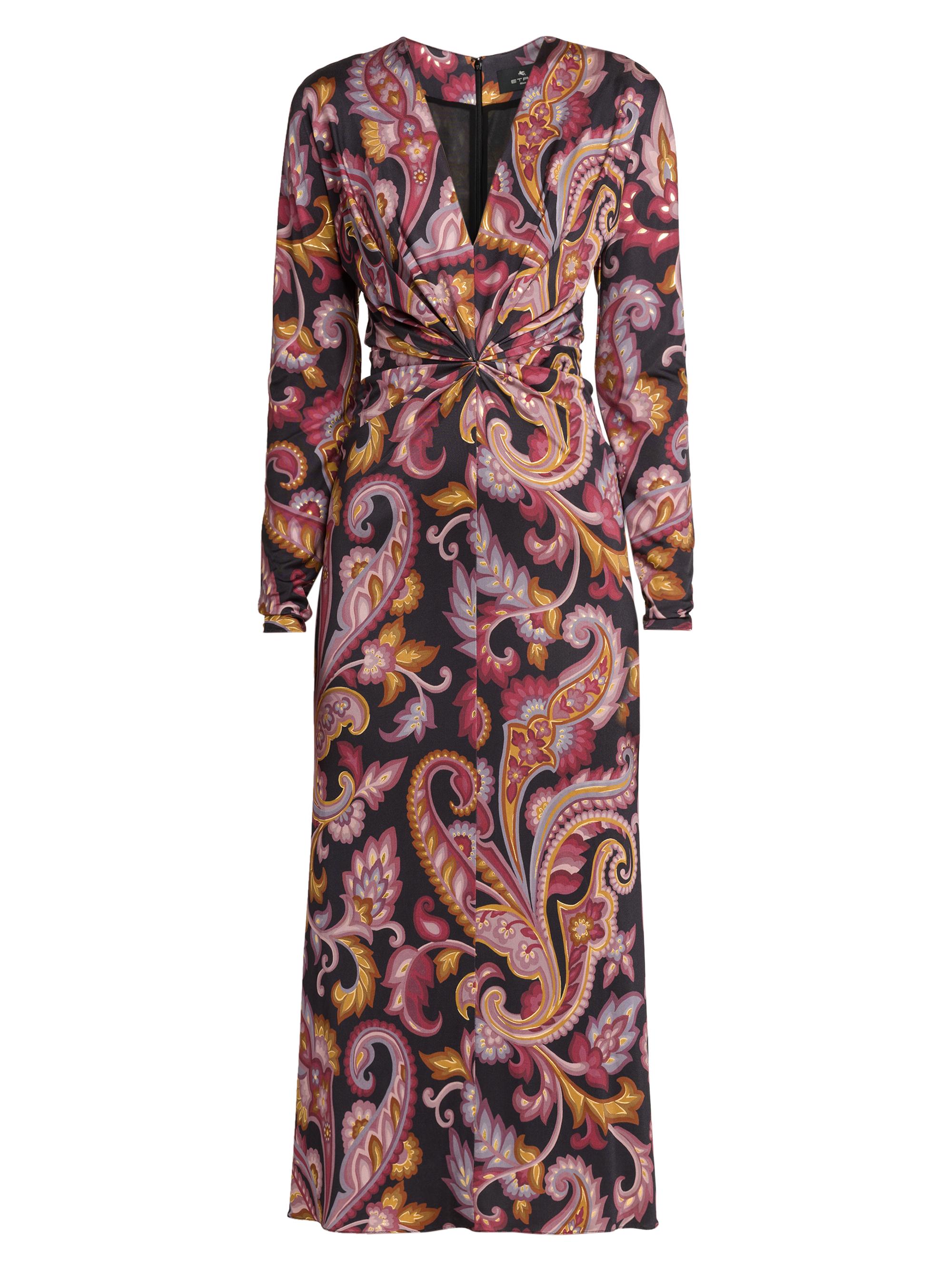 ドレス Original paisley pattern dress 0400021922243_PRINTEDBLACKBASE