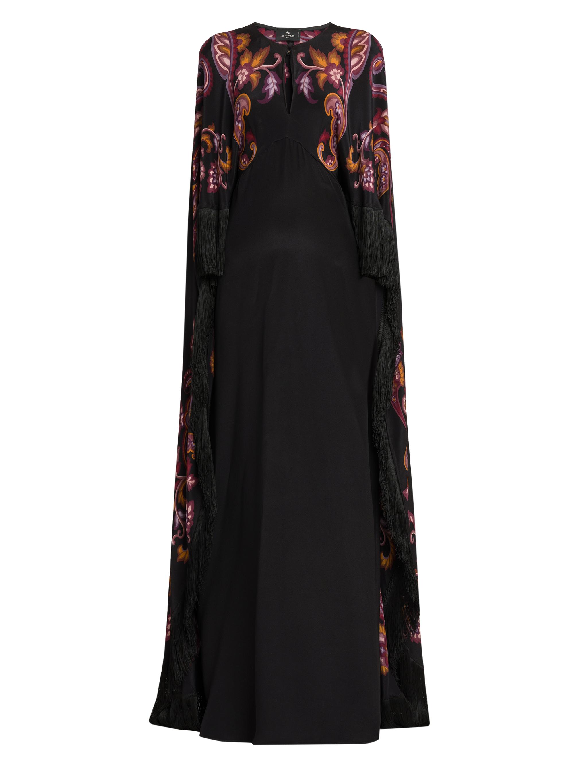 Etro Women's Paisley Silk Cape Gown - Printed Black Base