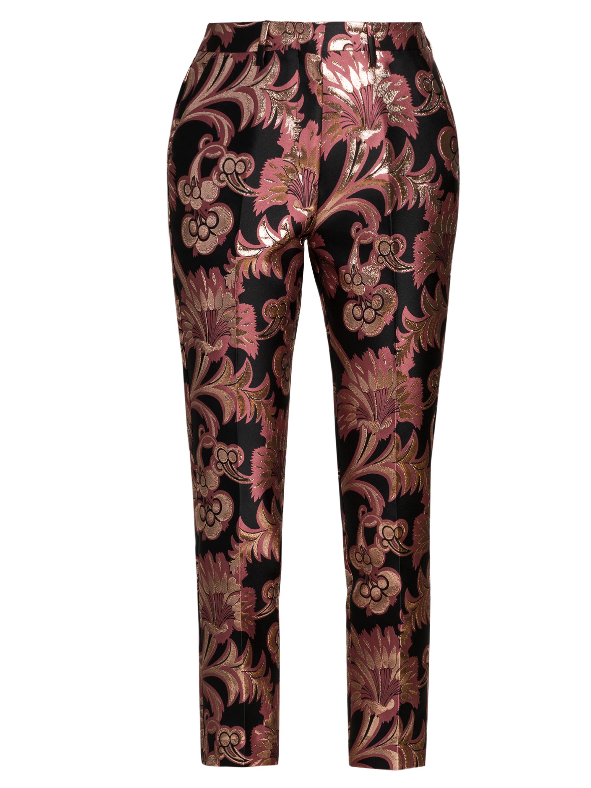Etro Women's Jacquard Paisley Slim-Fit Trousers - Multicolor Pink Base