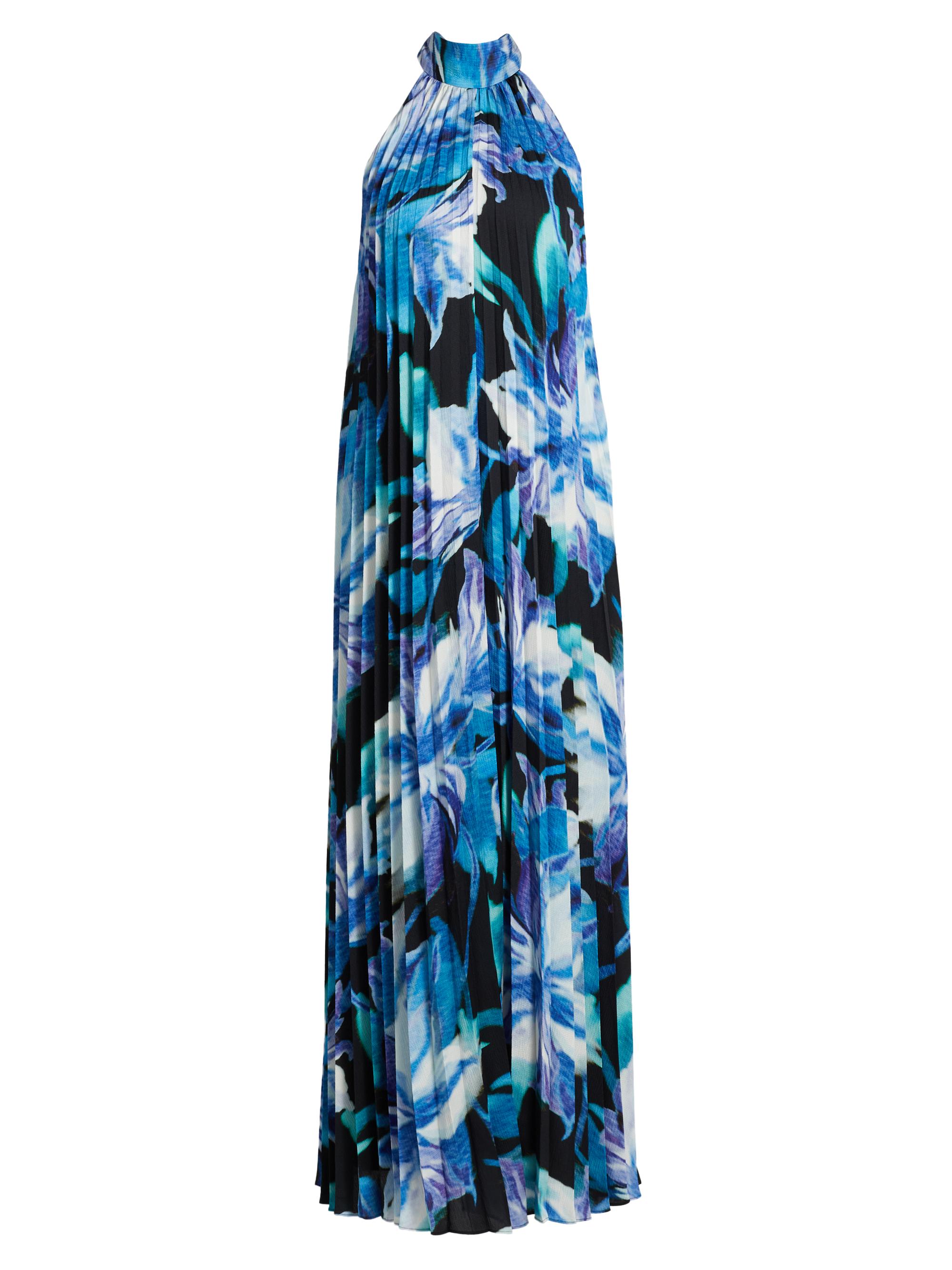 Ungaro Women's Haze Floral Satin Pleated Maxi Dress - Ultra Violet Multi