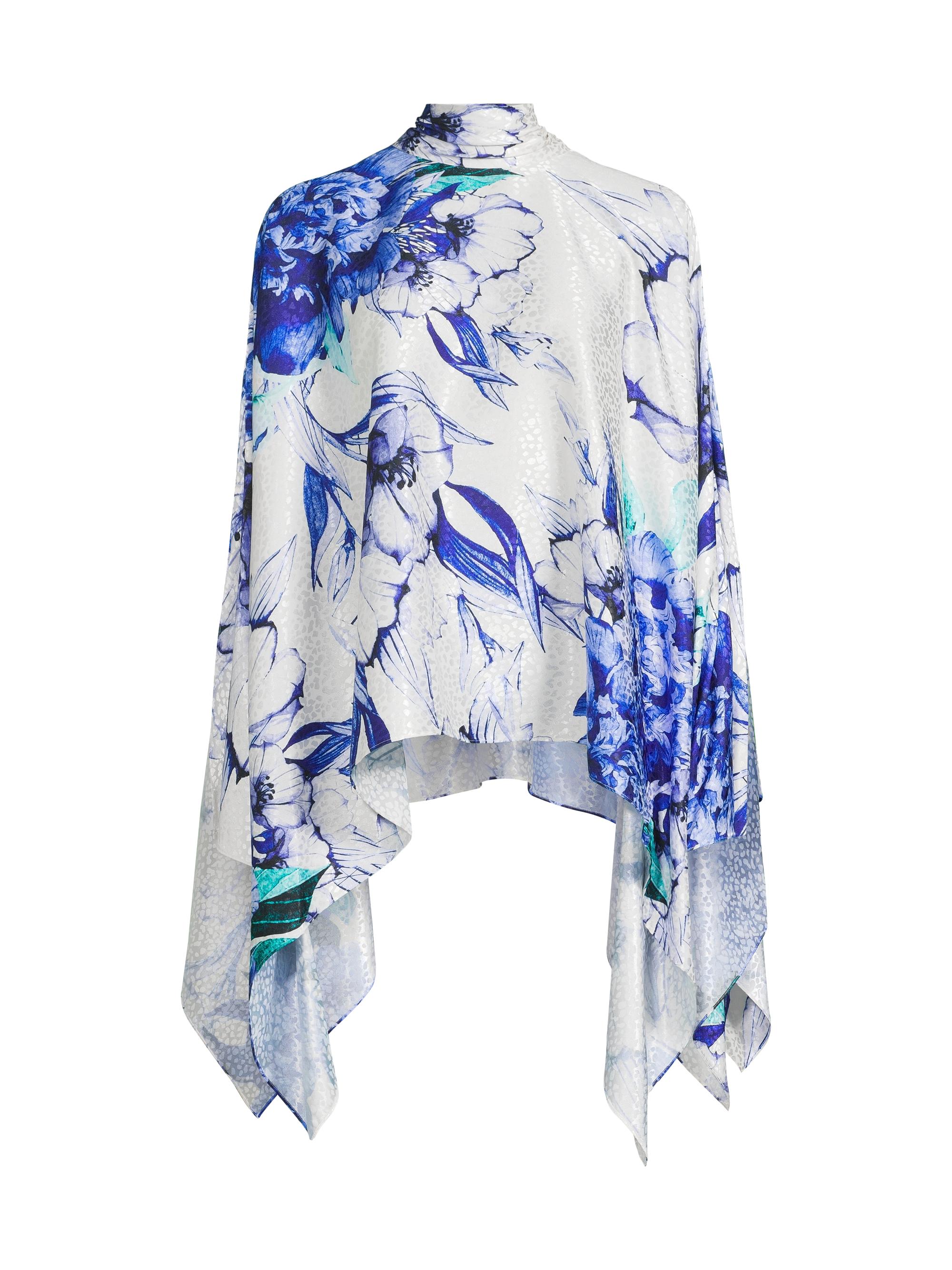 Ungaro Women's Emma Floral Cape-Sleeve Blouse - Blue Multi