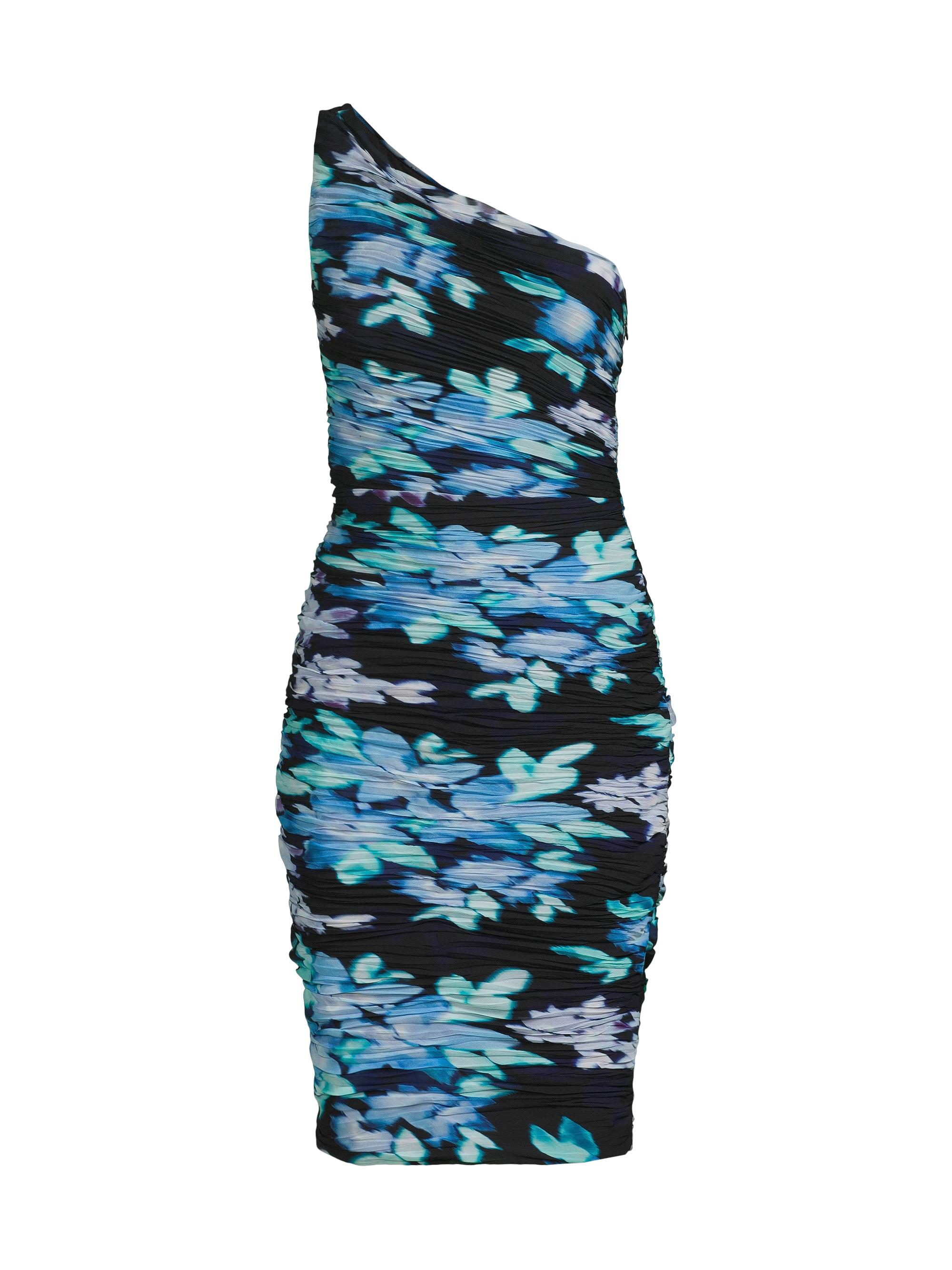 Ungaro Women's Rosemary Floral Ruched One-Shoulder Dress - Turquoise Multi