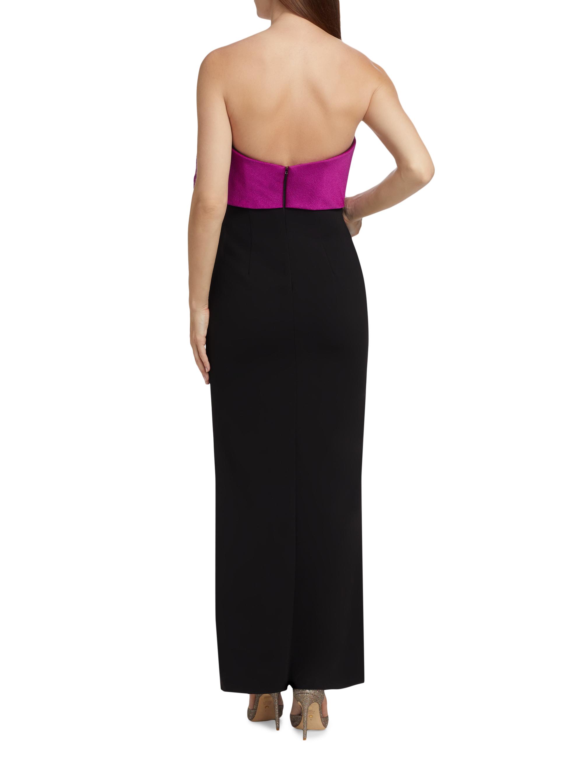 sachin and babi light blue dress Badgley Mischka Two-Tone Rosette Strapless Cocktail Dress