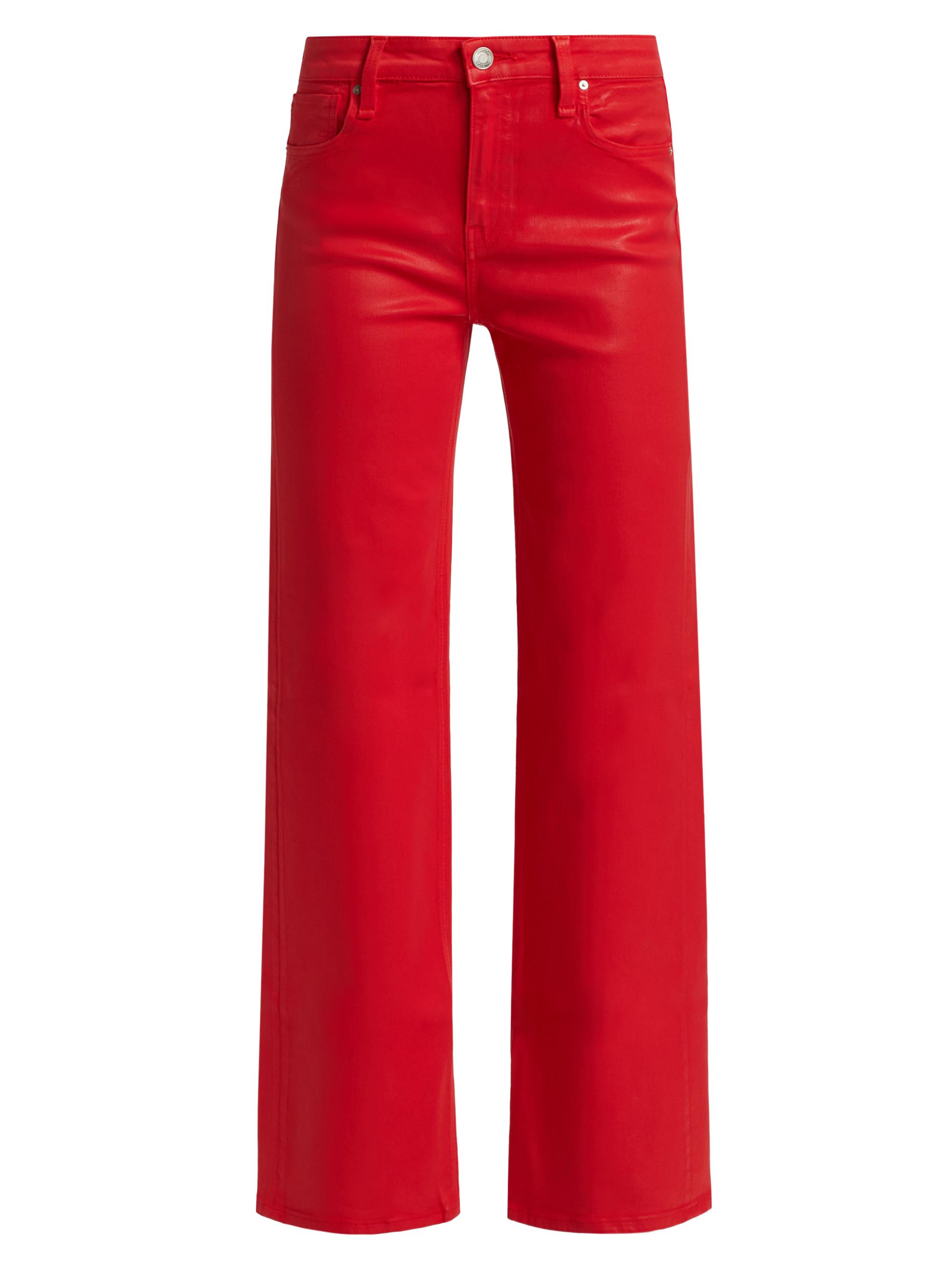 Hudson Jeans Women's Rosie High-Rise Wide-Leg Jeans - Poinsettia Coated