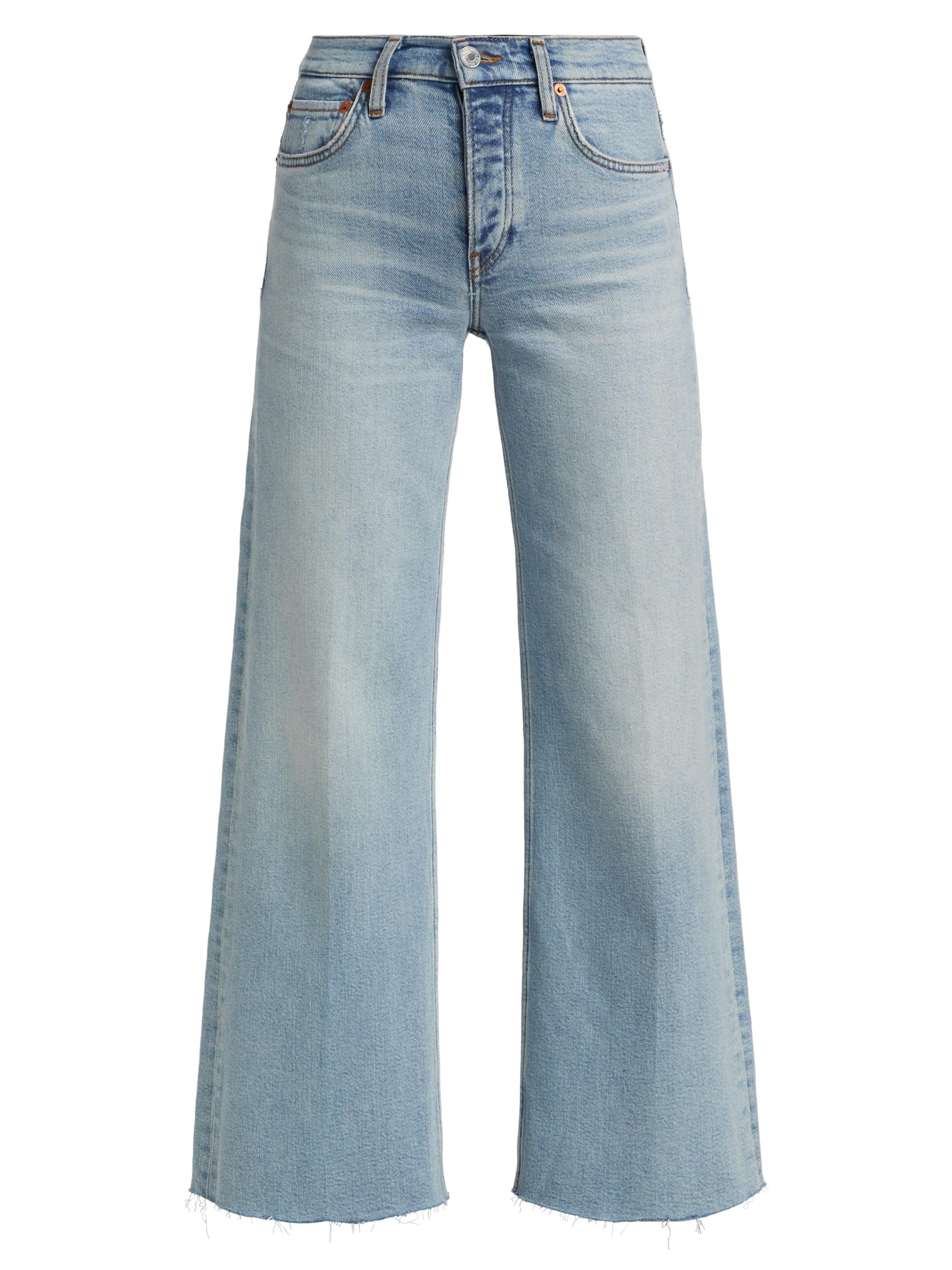 Re/done Women's Mid-Rise Stretch Wide-Leg Crop Jeans - Undertow