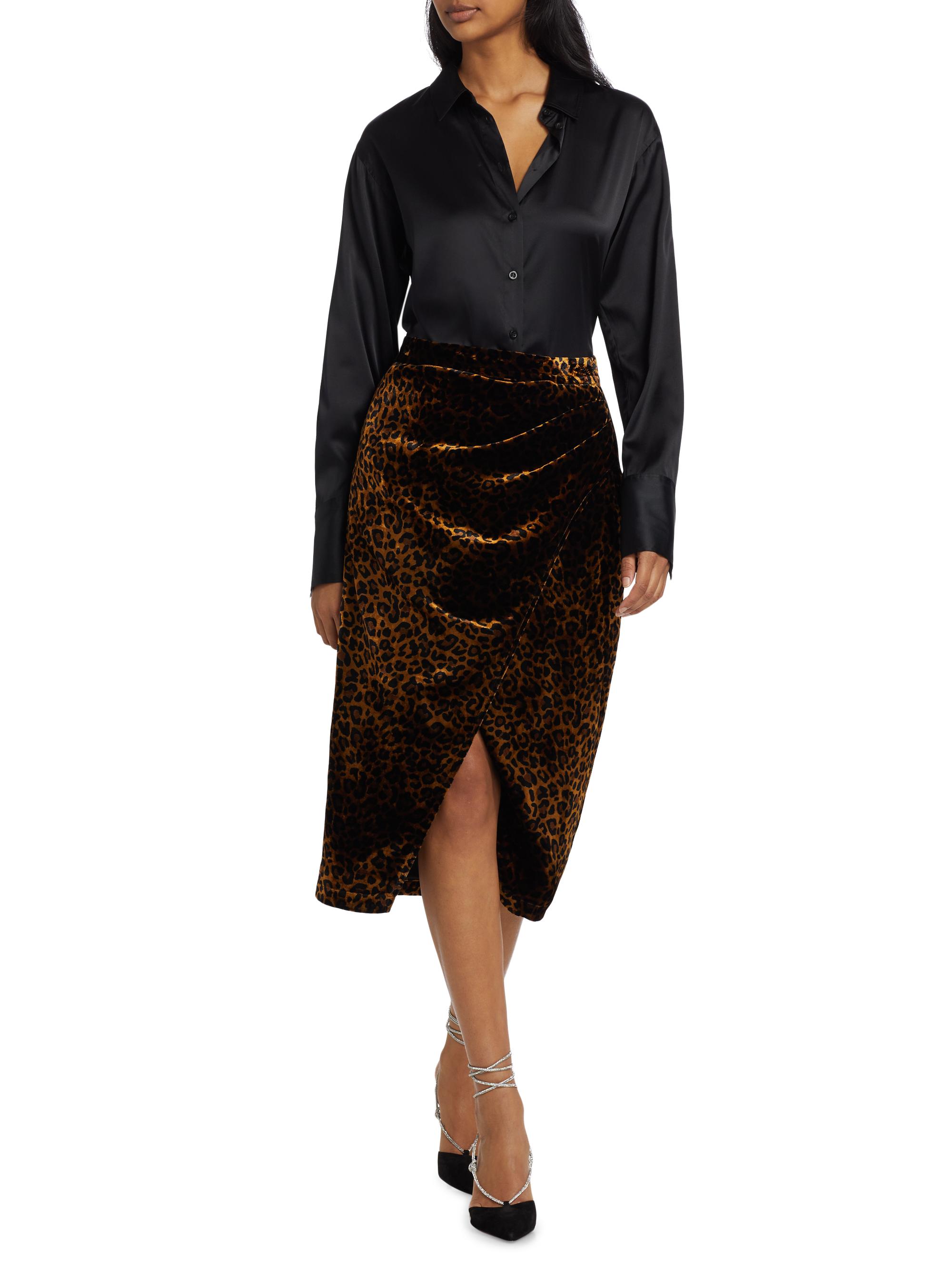 Elie Tahari Heritage Fiora Leopard Midi-Skirt | Saks Fifth Avenue