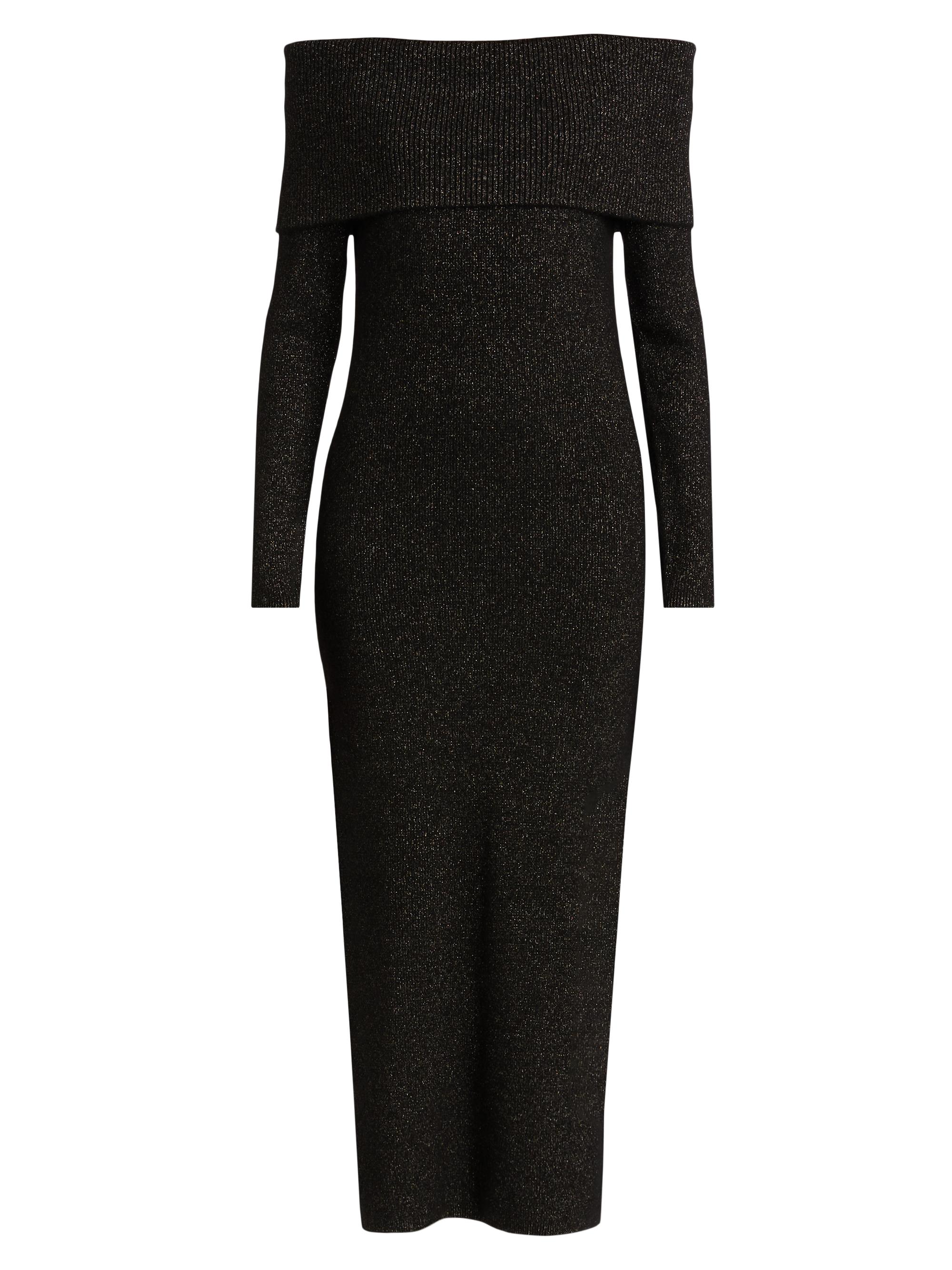 Elie Tahari Women's Heritage Sofia Cashmere Off-the-Shoulder Dress - Noir Lurex