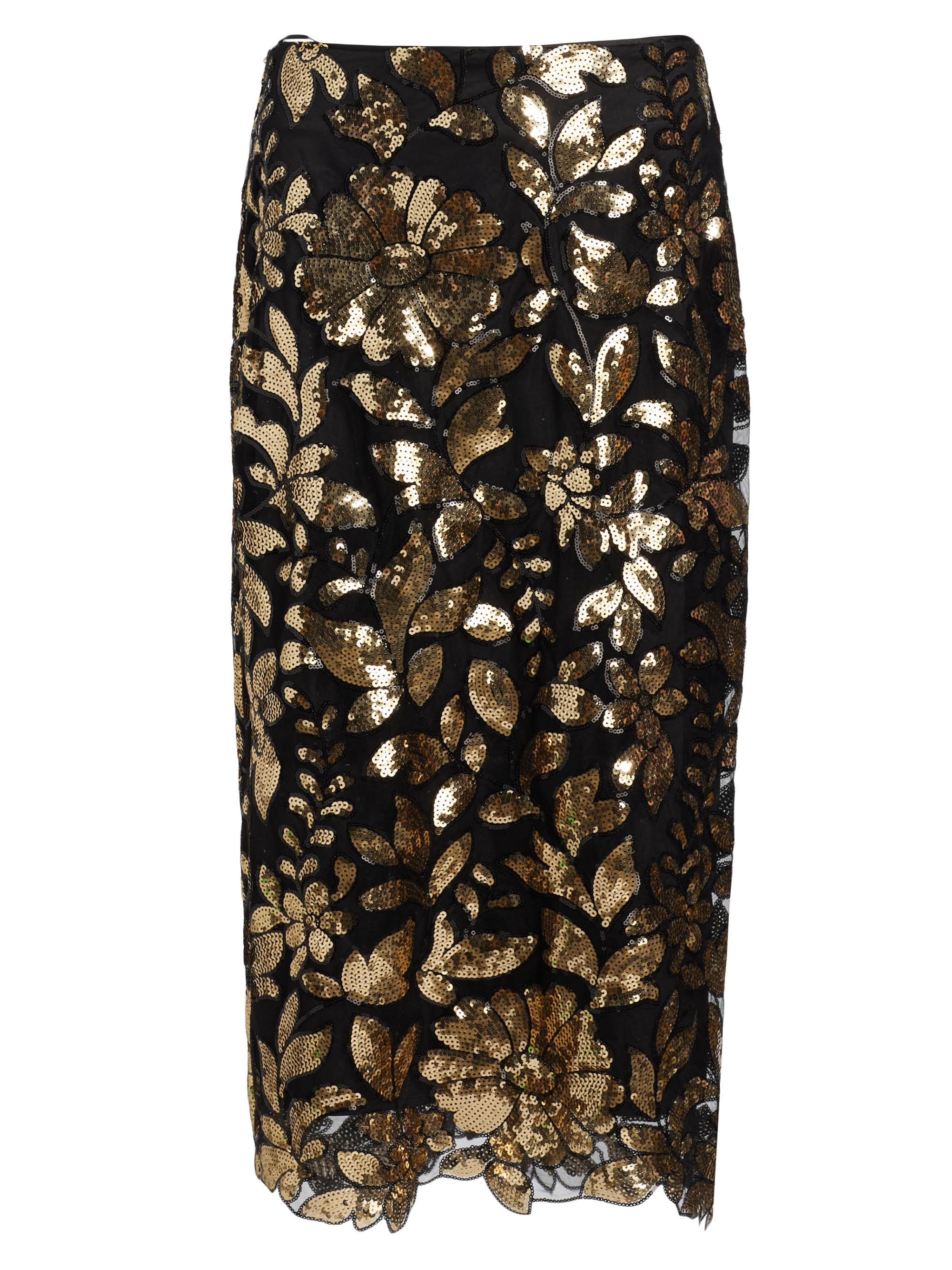 Elie Tahari Women's Heritage Isabella Sequin Midi-Skirt - Crested Floral Sequin