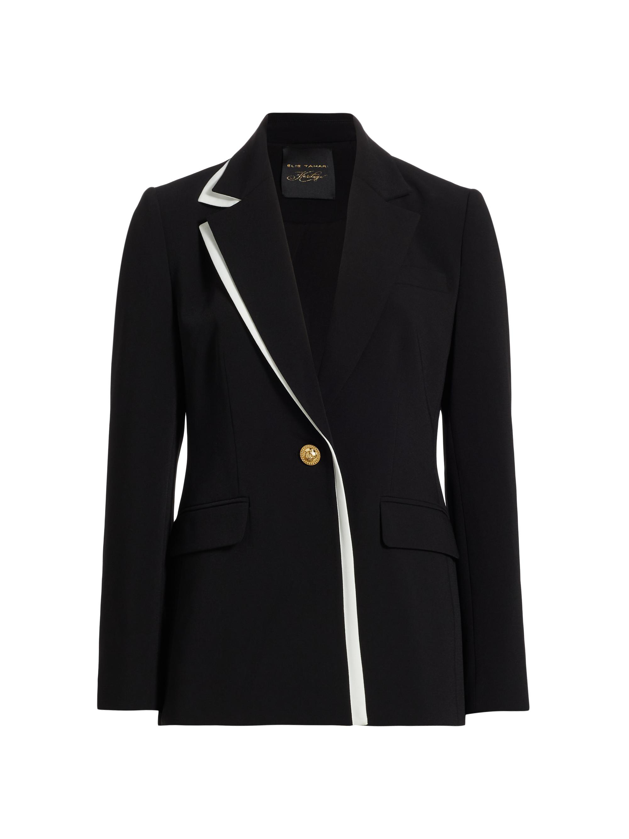 Elie Tahari Women's Heritage The Gabriella Blazer - Noir With Sky White