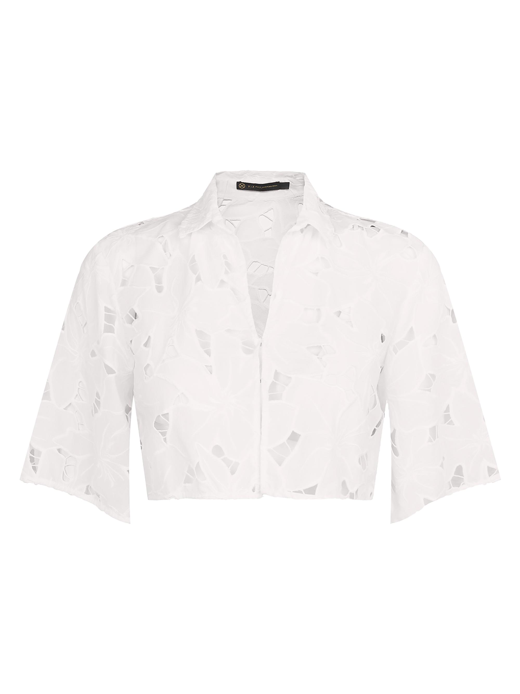 ViX by Paula Hermanny Women's Eloah Crop Cover-Up Blouse - Off White