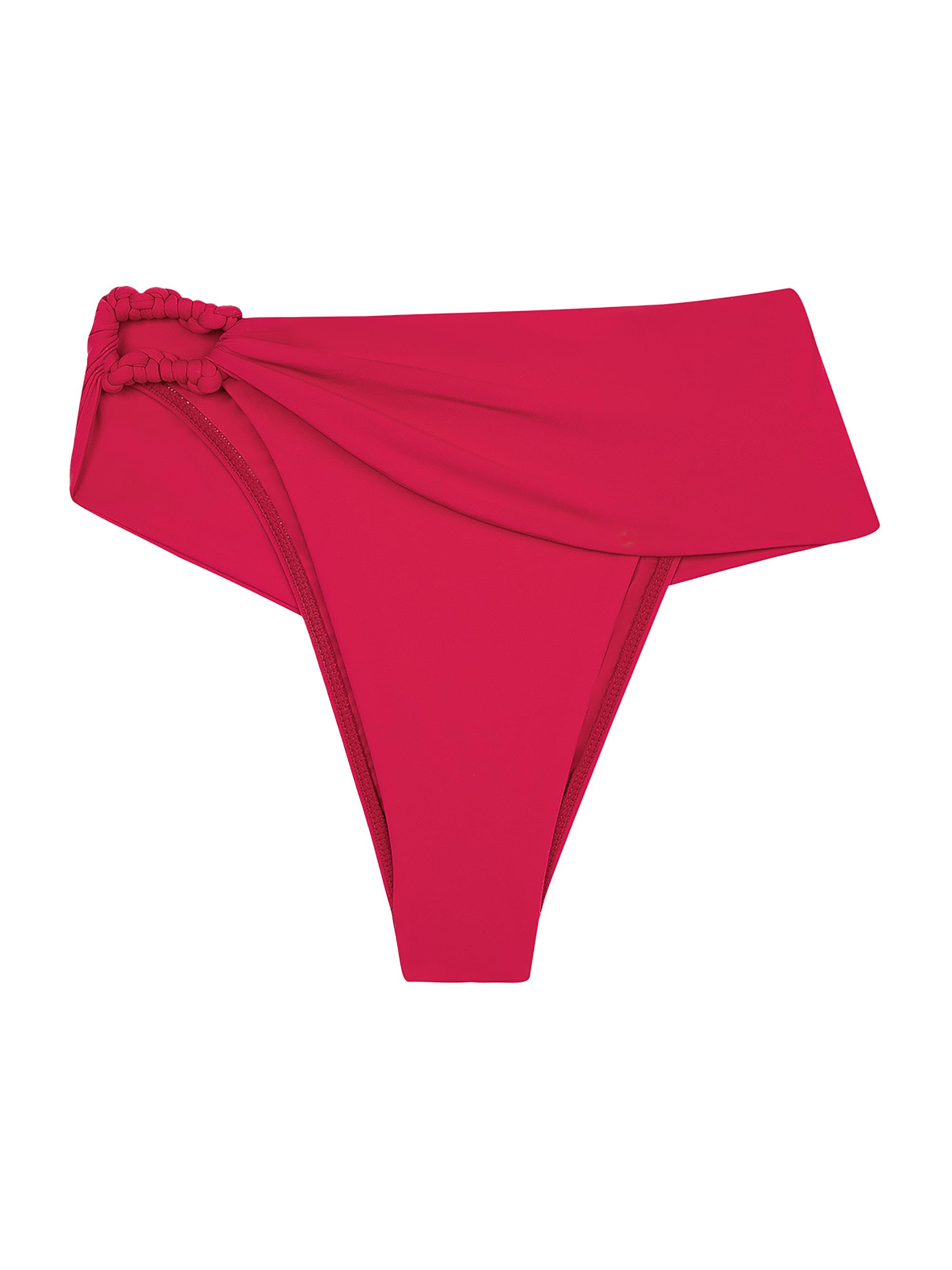 ViX by Paula Hermanny Women's Holly Foldover Knotted Bikini Bottom - Red