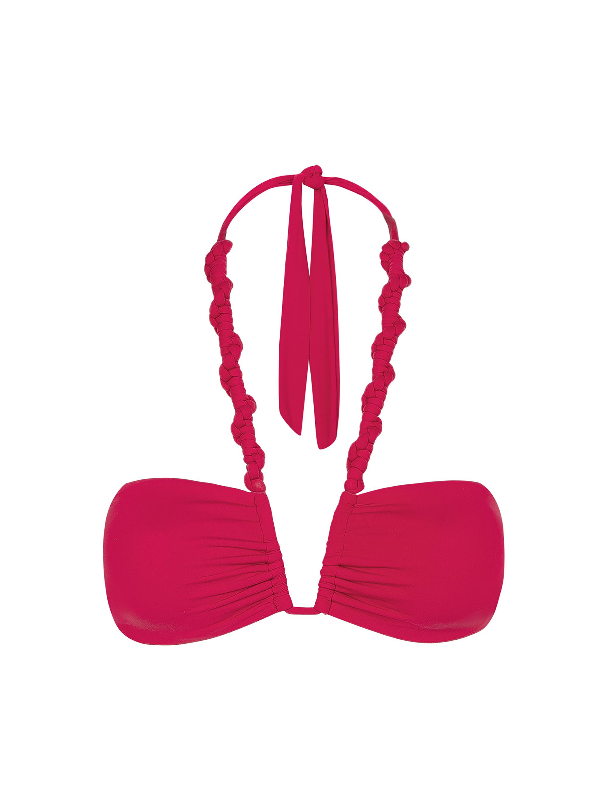 ViX by Paula Hermanny Women's Carol Holly Bandeau Halterneck Bikini Top - Red