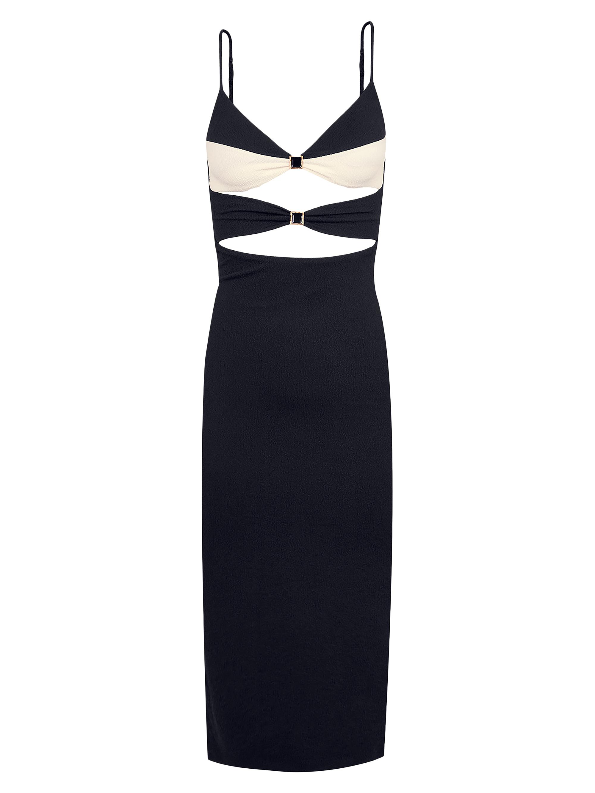 ViX by Paula Hermanny Women's Solid Selena Cut Out Midi-Dress - Black