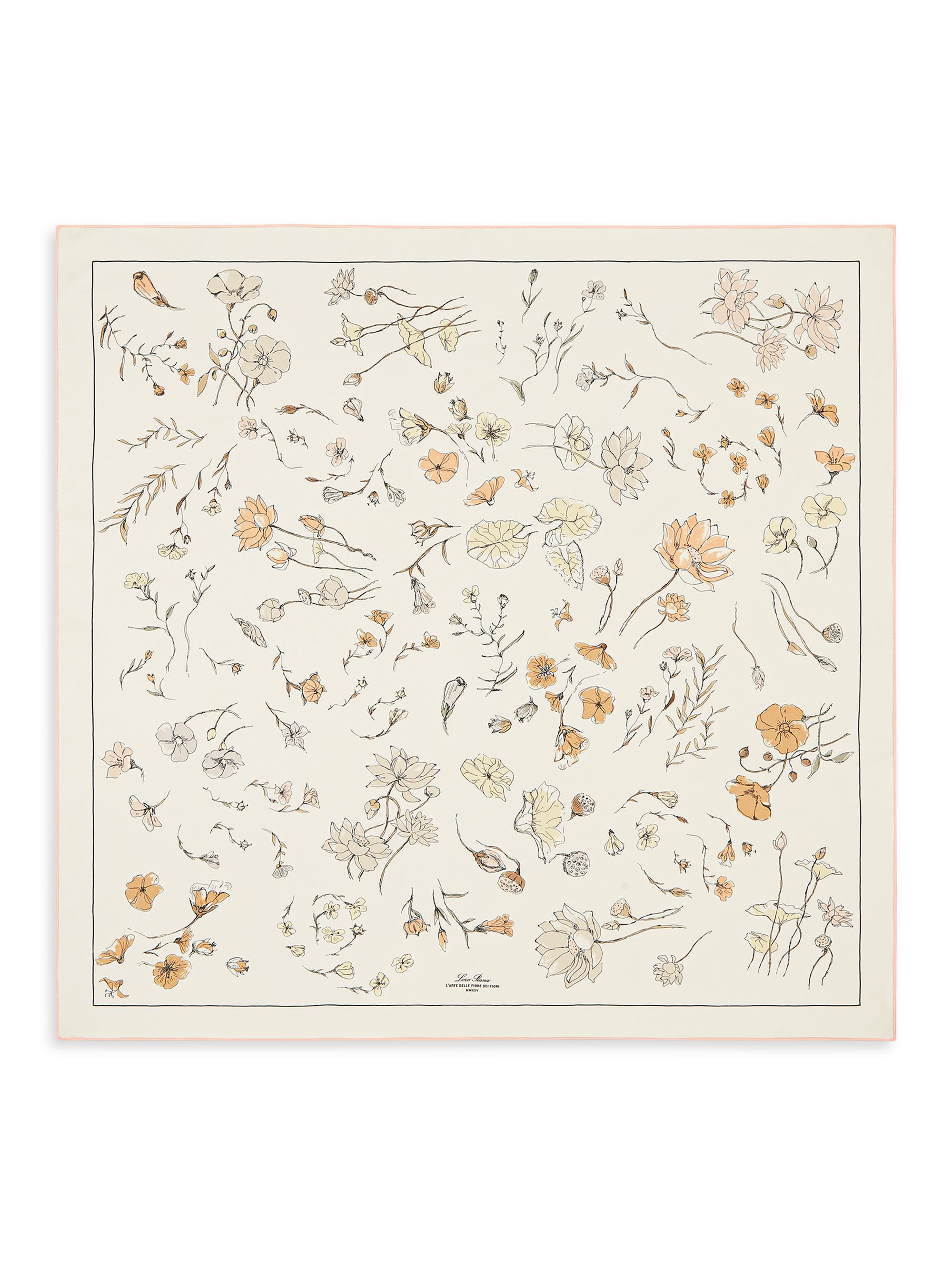 Loro Piana Women's L'arte Delle Fibre Dei Fiori Silk Scarf - White Pink Multi