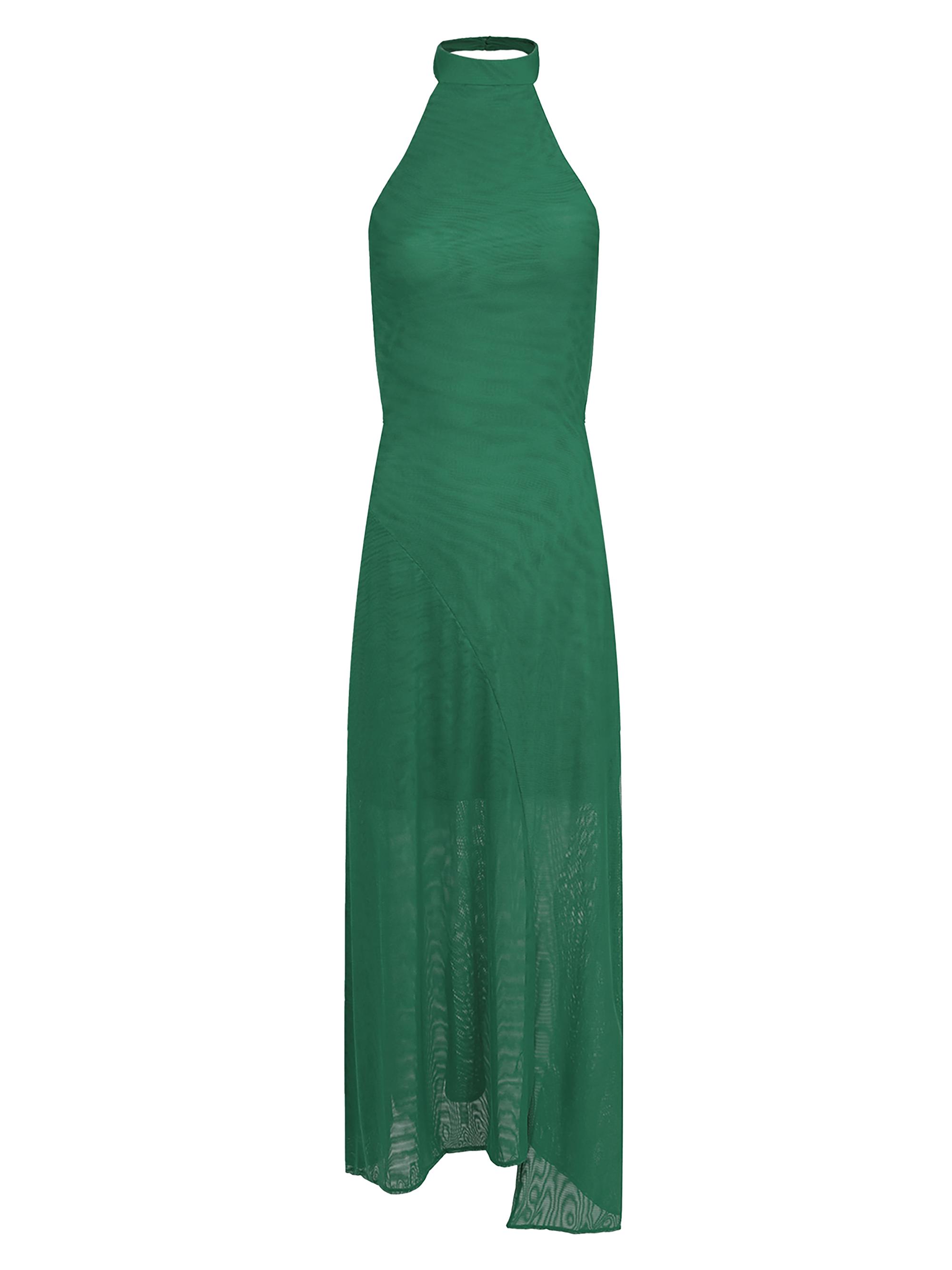 ViX by Paula Hermanny Women's Vicky Layered Mesh Maxi Dress - Green