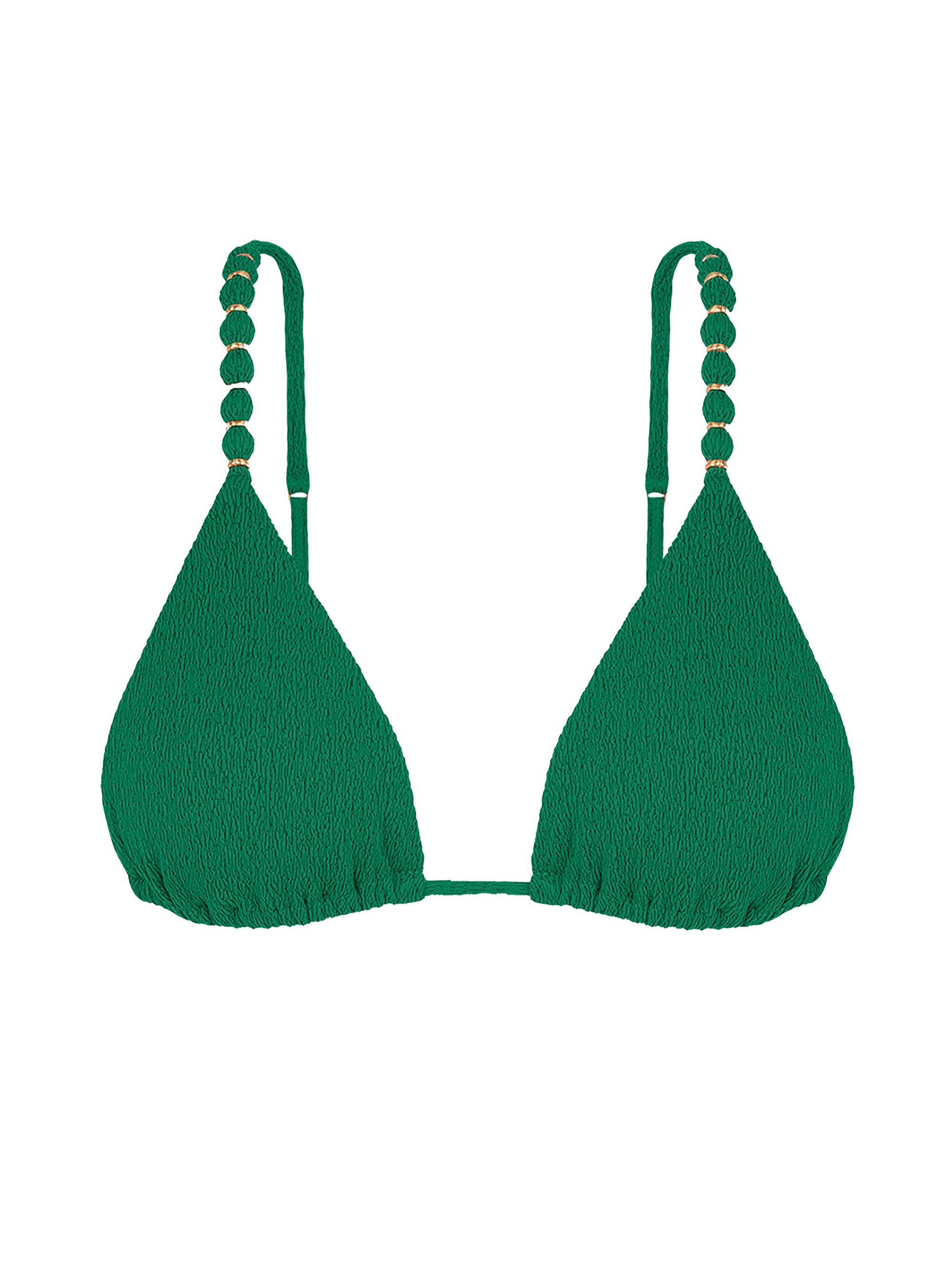 ViX by Paula Hermanny Women's Firenze Beads Triangle Bikini Top - Green