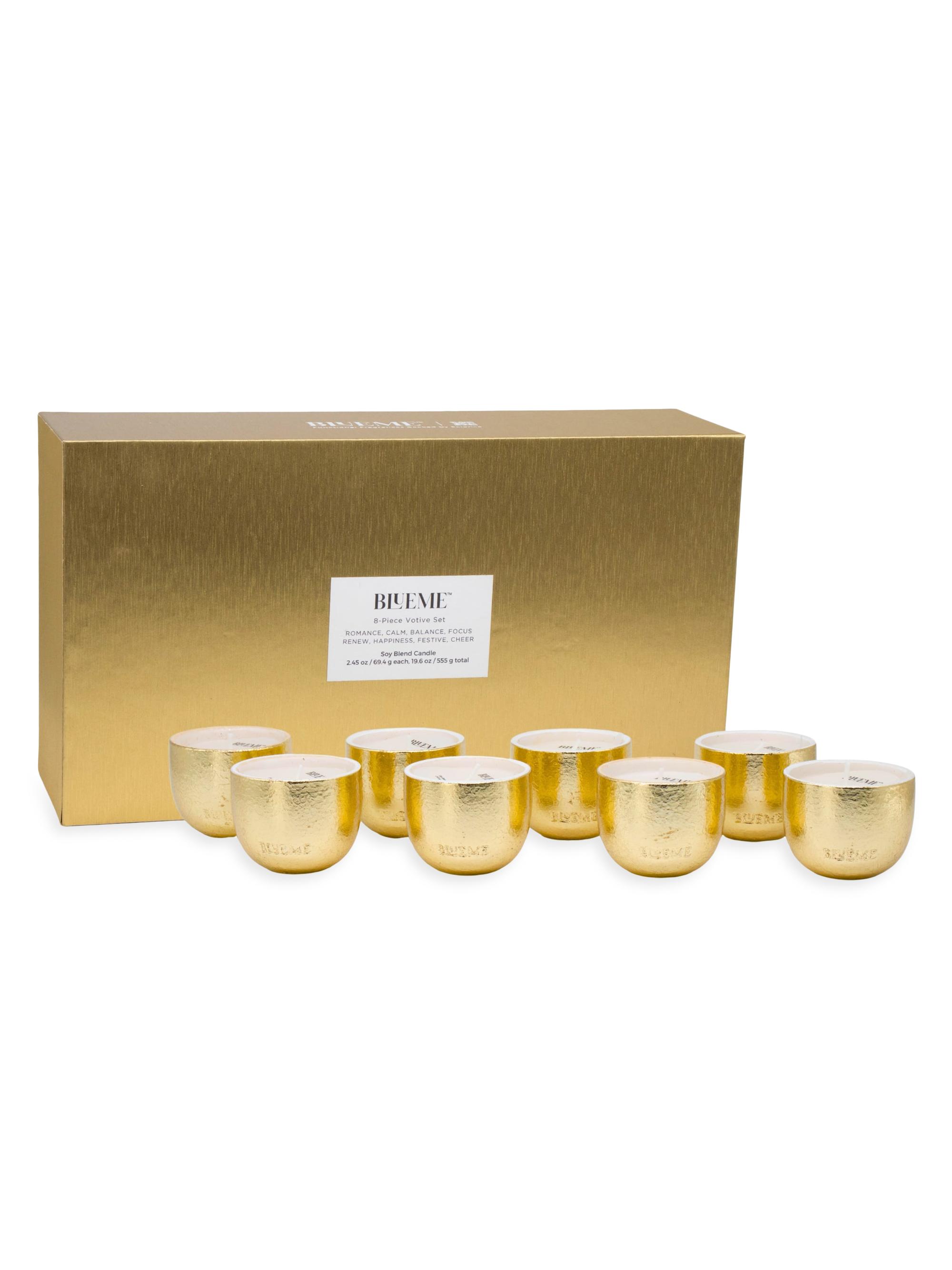 Blueme Gold Holiday 8-Piece Votive Candle Set