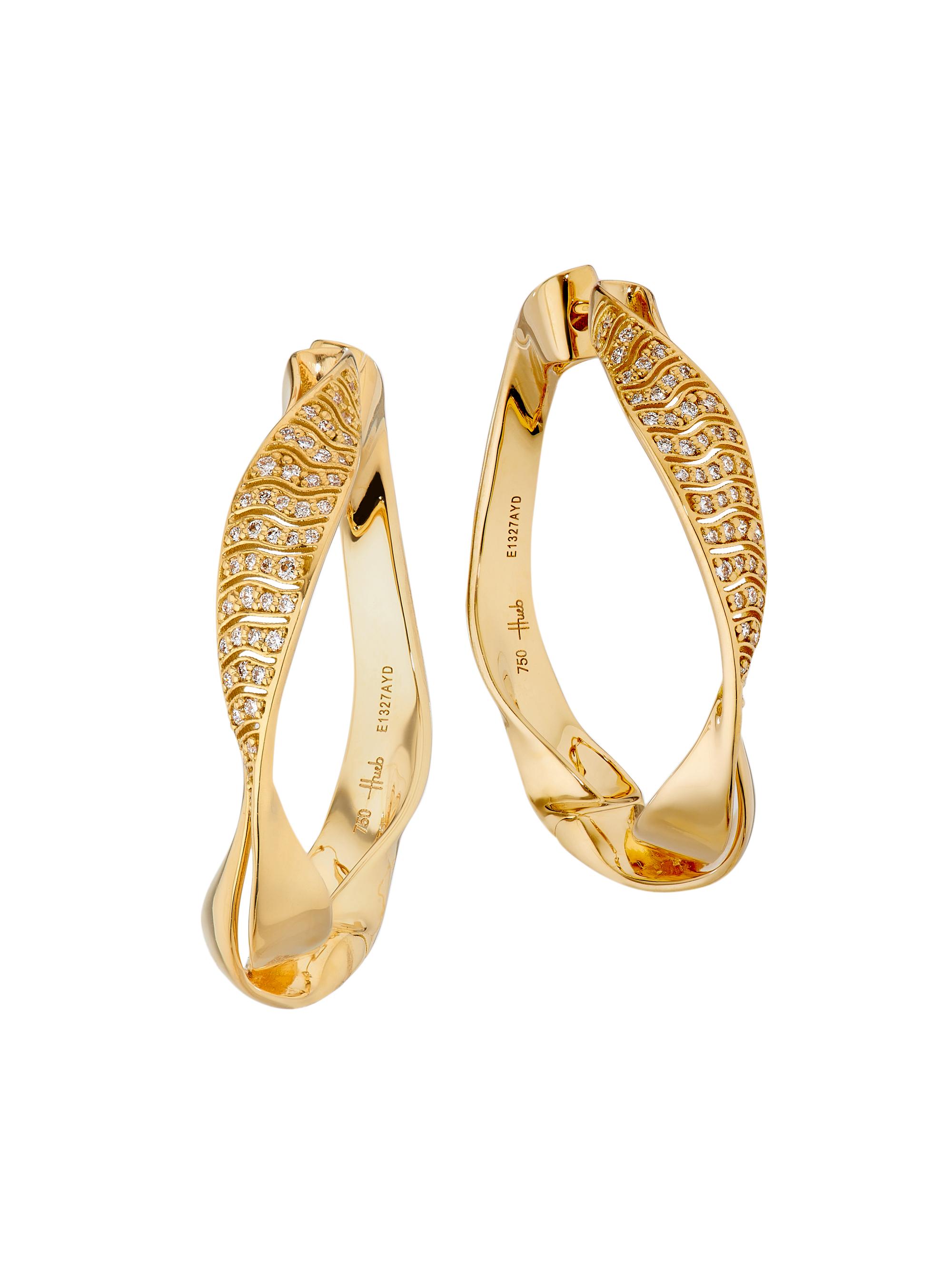 Hueb Women's Dunas 18K Yellow Gold & 0.25 TCW Diamond Hoop Earrings - Yellow Gold
