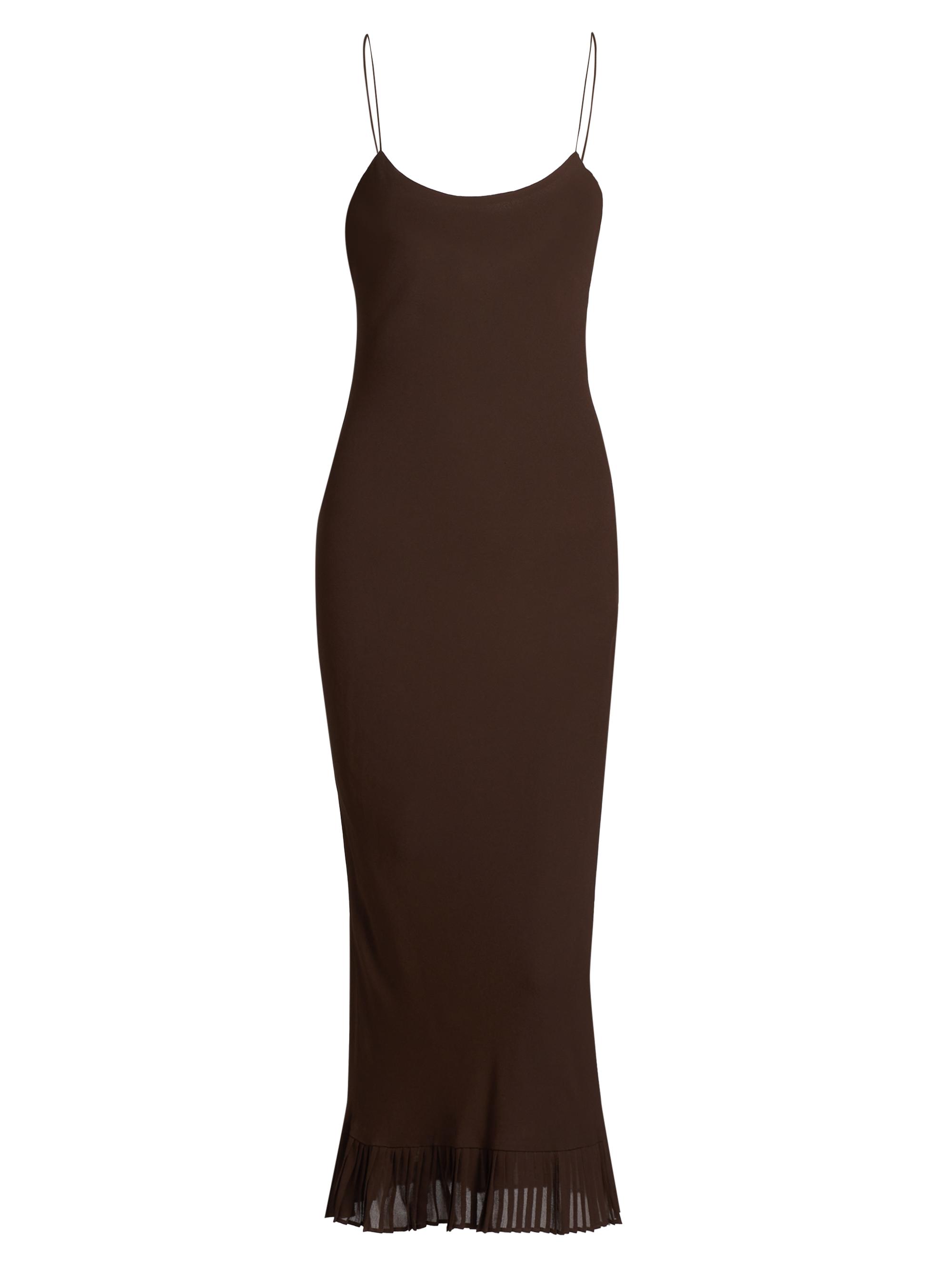 Reformation Women's Suki Pleated Hem Midi-Dress - Mole