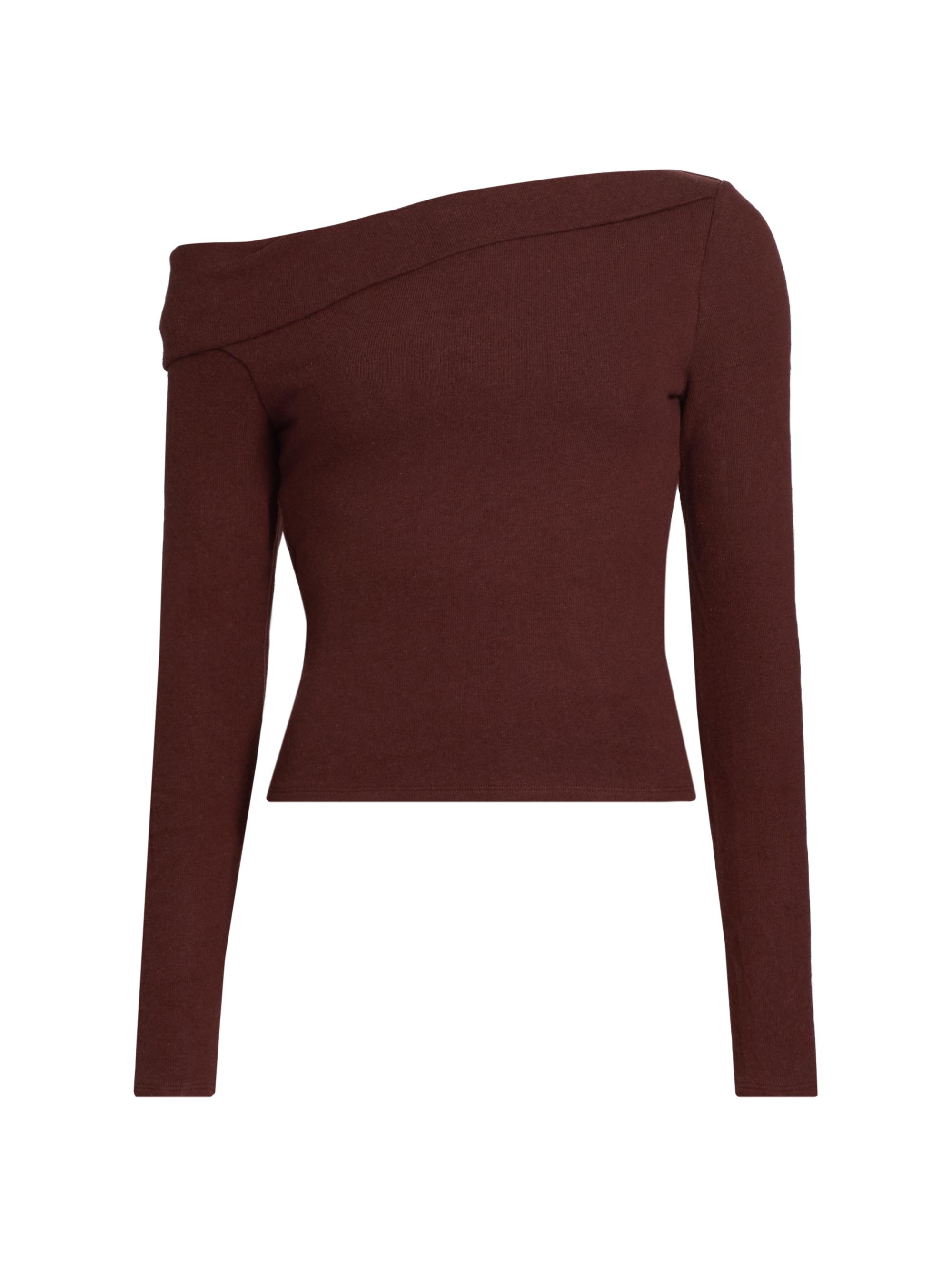 Reformation Women's Elio One-Shoulder Knit Top - Mahogany