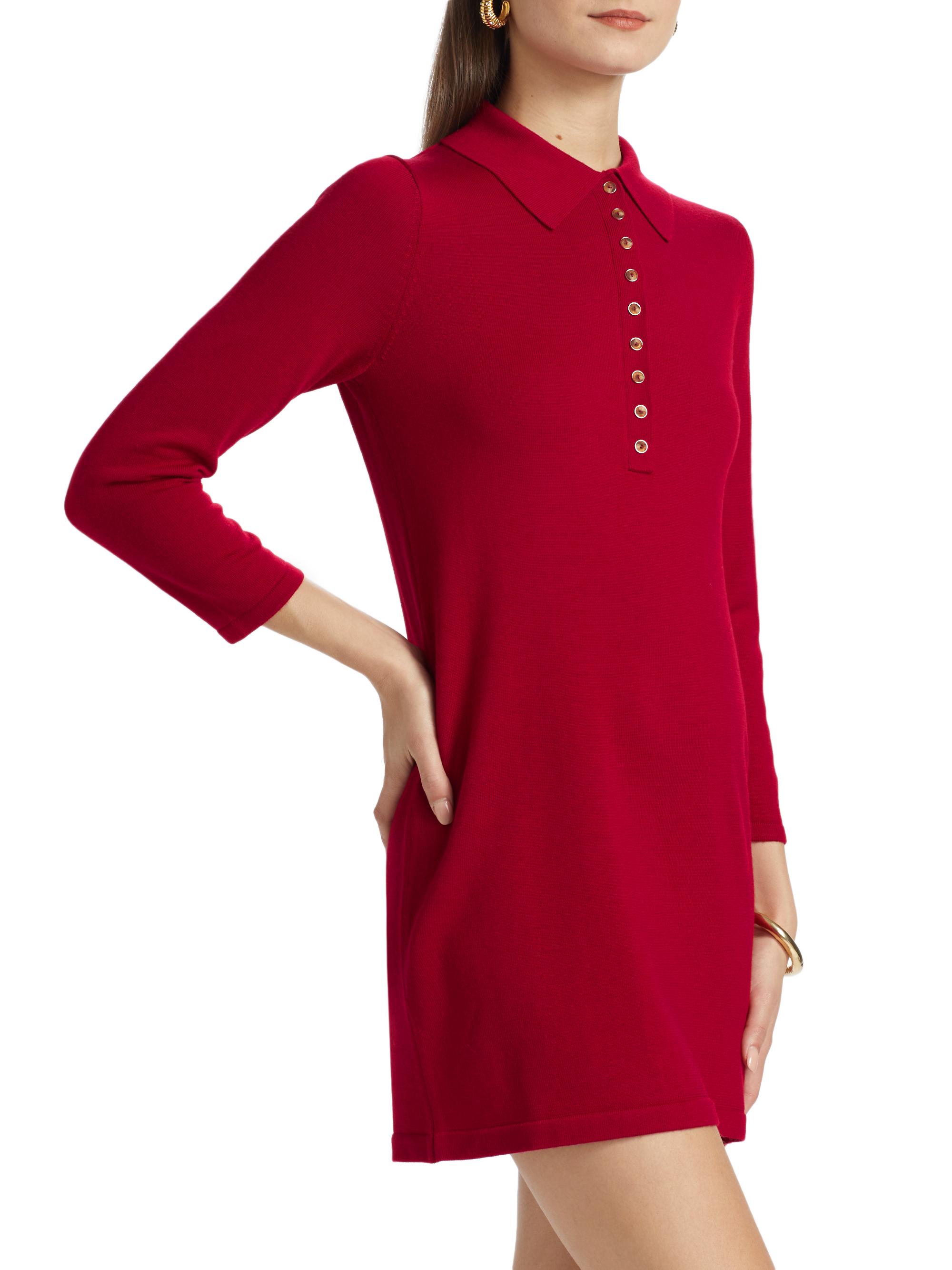 Reformation Luell Wool Polo Minidress | Saks Fifth Avenue