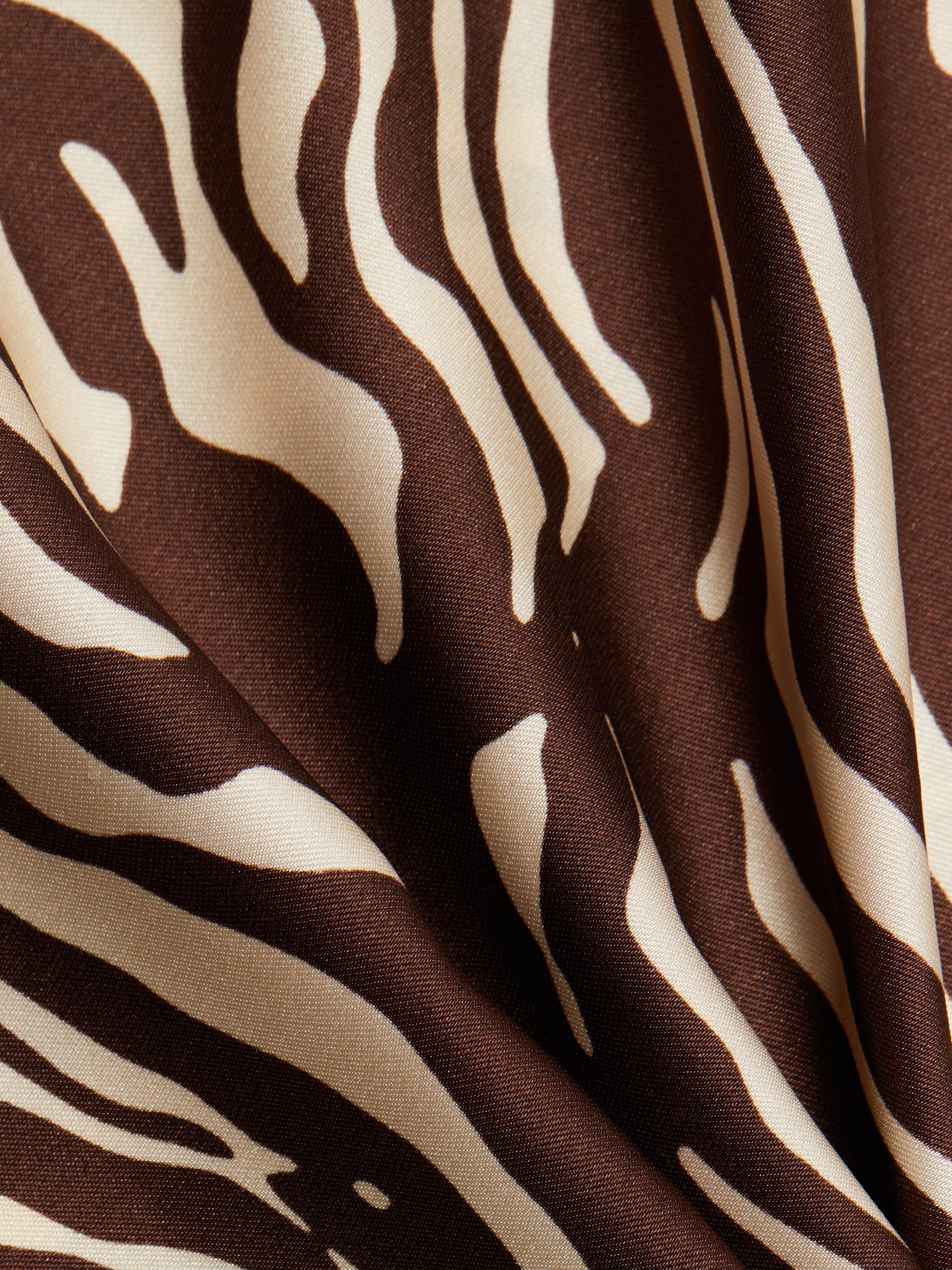 Reformation Pike Zebra Satin Long-Sleeve Minidress | Saks Fifth Avenue